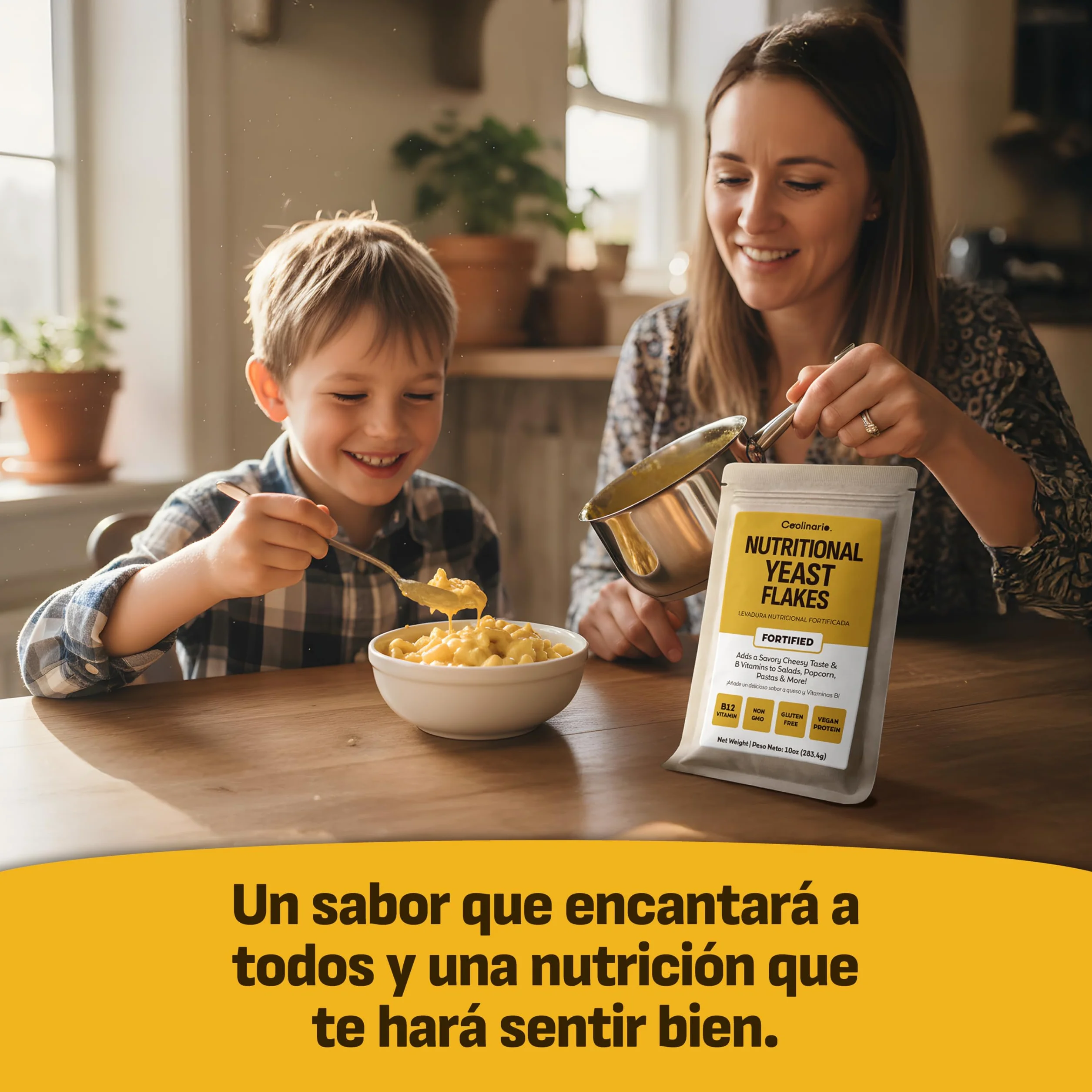 Coolinario Levadura Nutricional Fortificada 56 g Condimento Vegano Sabor Queso Rica B12 Proteína Fibra