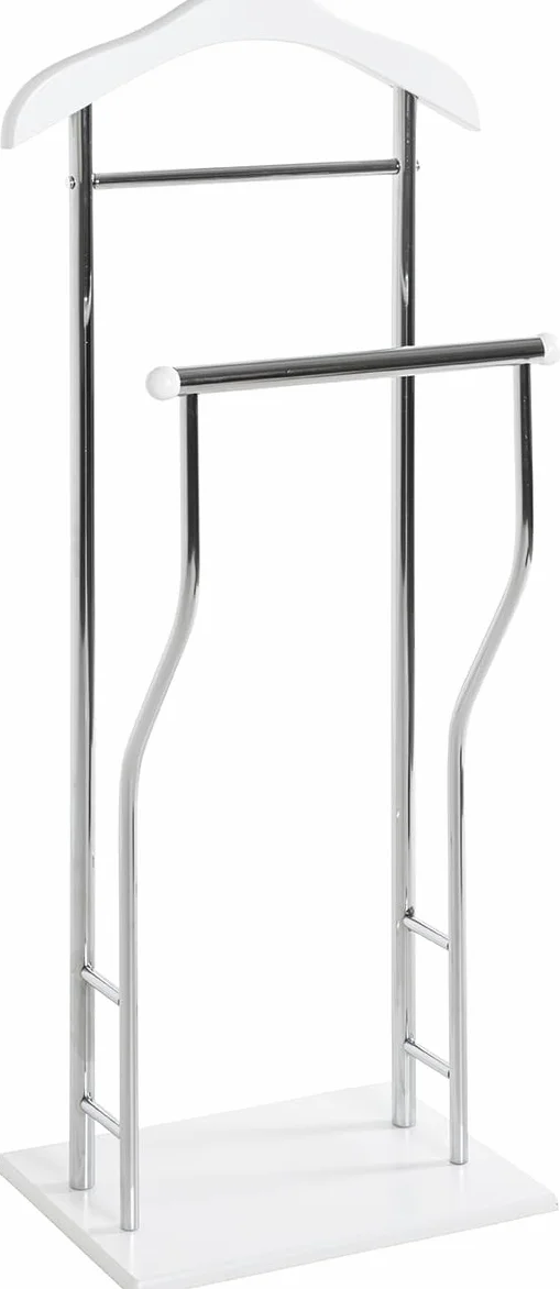 Perchero de pared HAKU cromo blanco MDF metal 45x110x30 cm moderno