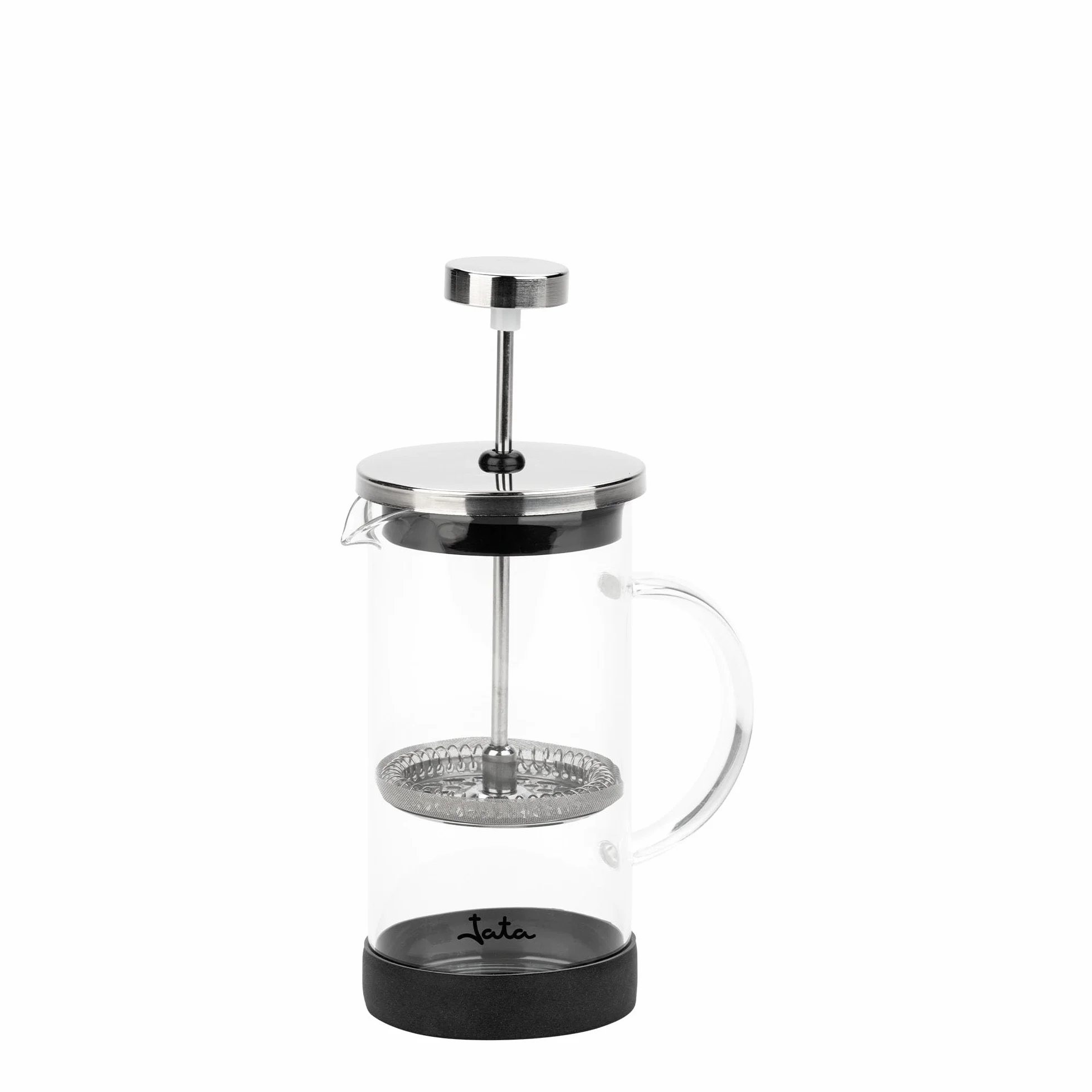 Jata HOGAR HCAF1135 - Cafetera Francesa. Prensa Francesa. Cafetera émbolo. Tetera y Espumadora. 350 ml. Vidrio Borosilicato. Resistente al calor. Filtro acero inoxidable. Cafés, infusiones, espumas