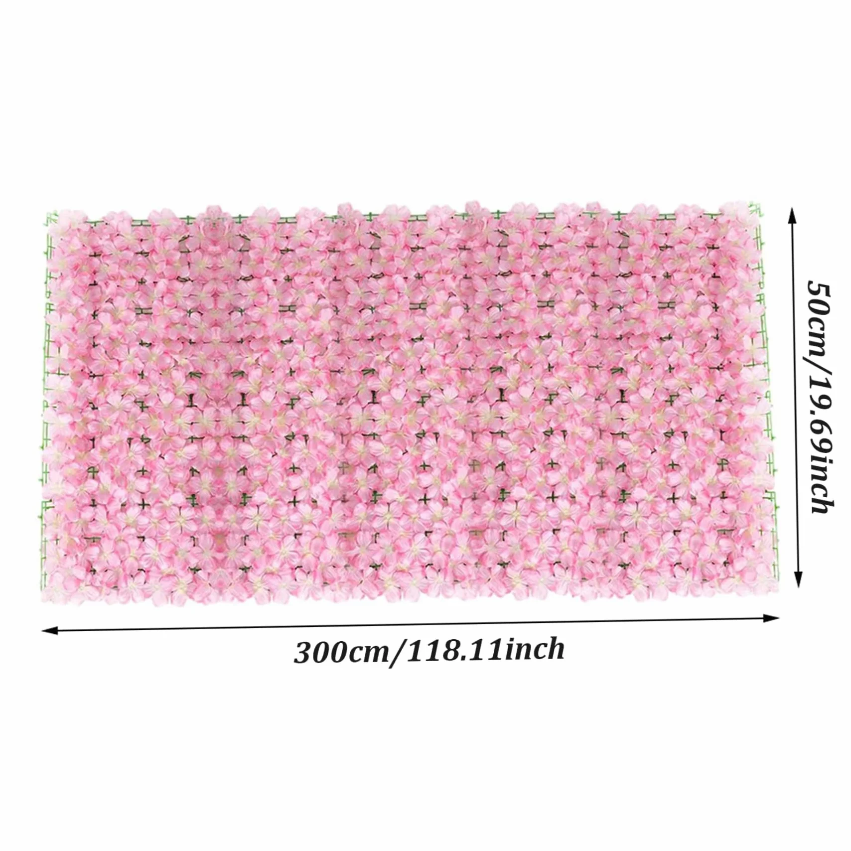 Venanza de flores artificiales enrejado, proyección de la cerca artificial con flores de 50x300 cm, valla de privacidad de la pared del jardín, enrejado de flores artificiales, paneles de cerca de ja
