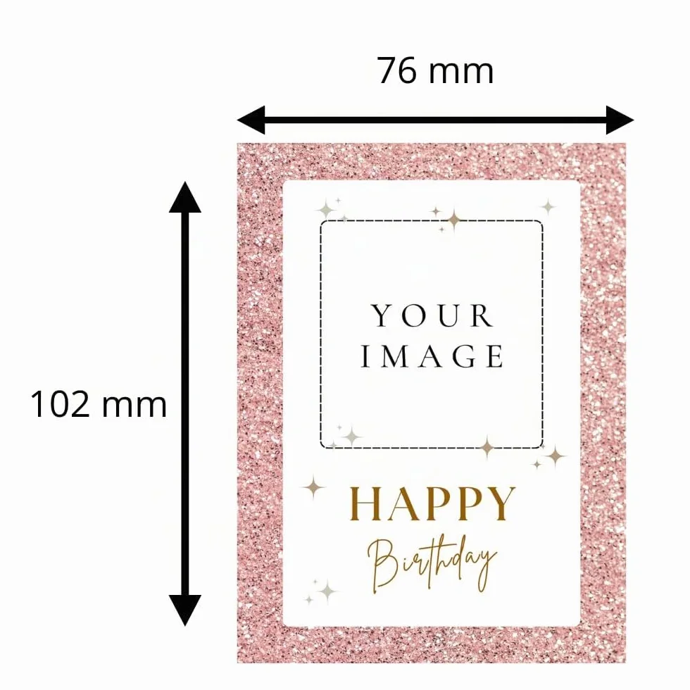 Etiquetas personalizables para botellas de vino (paquete de 2)- Happy Birthday - Añade tu foto - regalo único - Cumpleaños - Etiqueta personalizada - Regalo personalizado