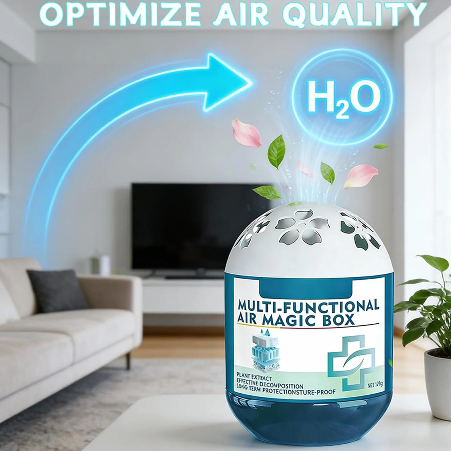 Desodorizante Larga Duración 120g Eliminador Automático de Olores para Hogar Cocina Baño