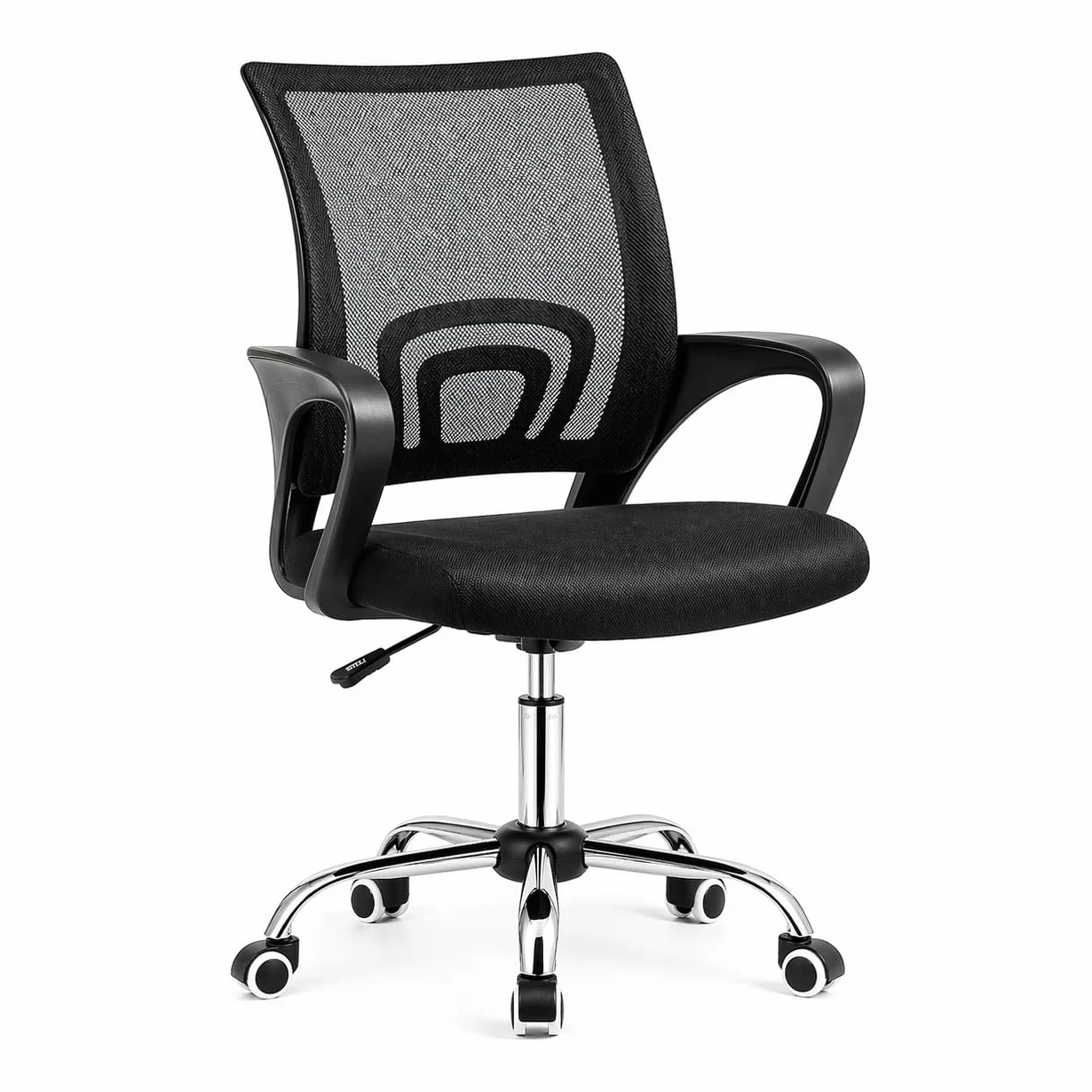 Silla de Oficina Ergonómica con Ruedas y Respaldo Transpirable Altura Regulable Soporte Lumbar