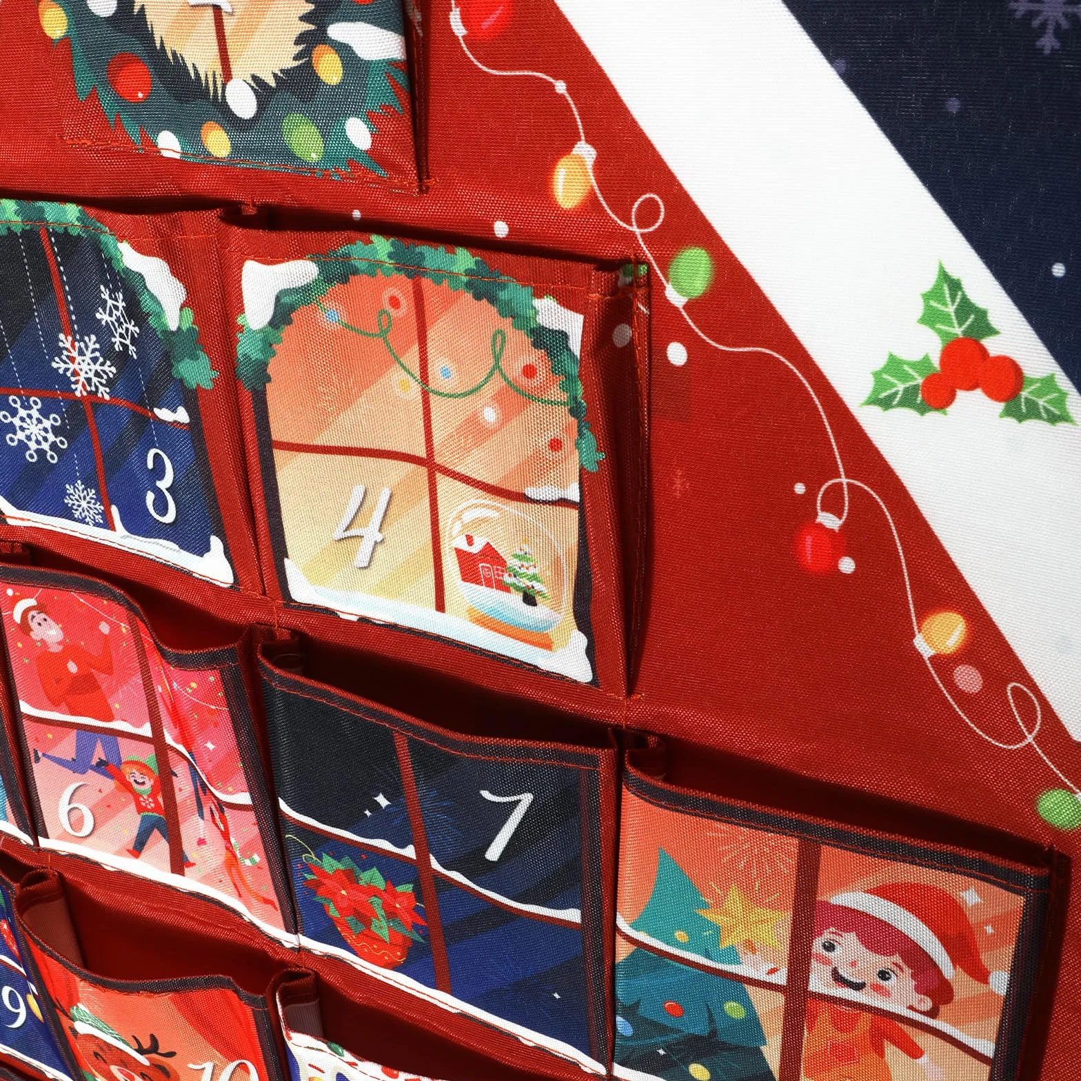 DPKOW Original Casa Calendario Adviento para Rellenar Vacio Tela Navidad DIY