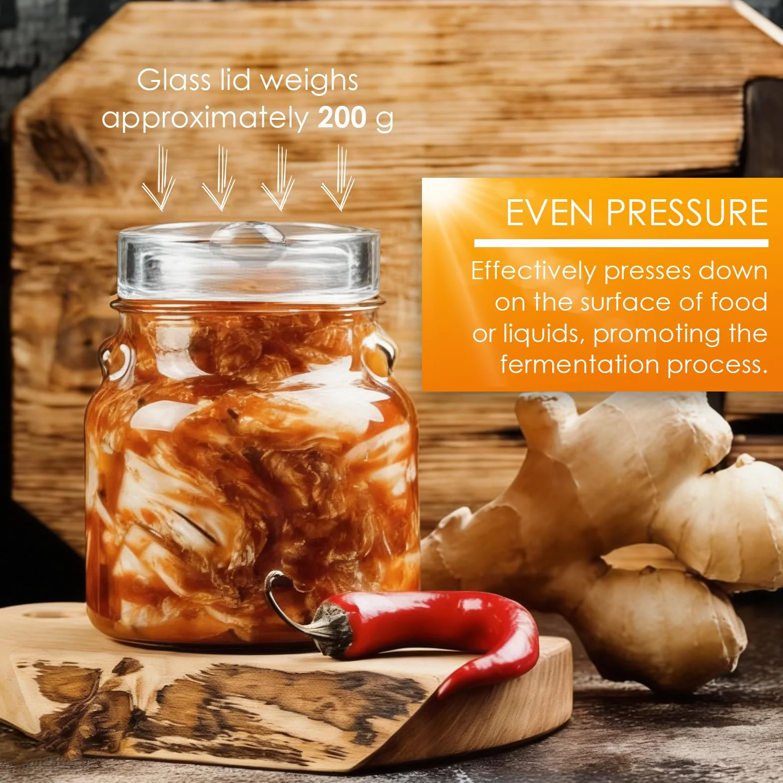2 Piezas Pesas de Fermentación, Pesas de Vidrio para Fermentación Peso para Fermentación de Alimentos Caseros como Kimchi Chucrut y Encurtidos