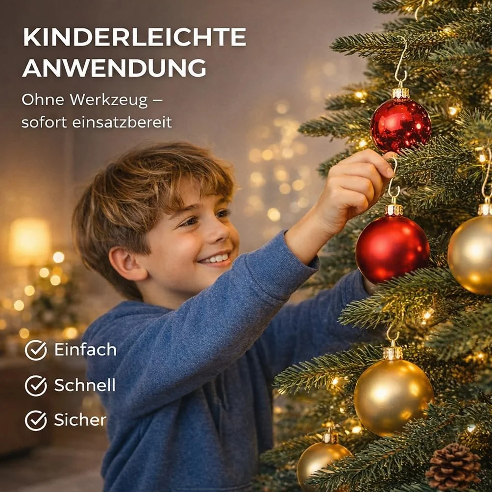 Ganchos para Bolas de Árbol de Navidad en Forma de S, Colgadores Rápidos