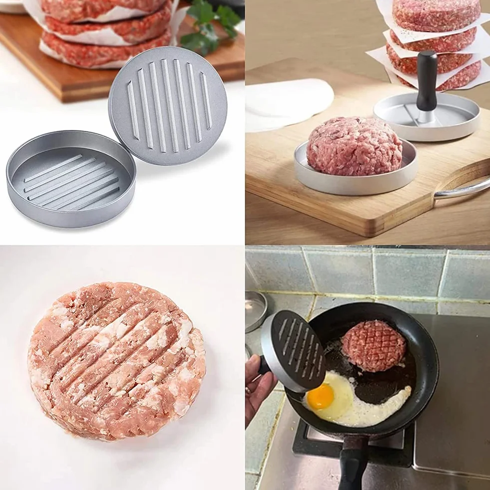 Hamburguesas Molde Prensa Antiadherente Aluminio Burger Maker Prensador Barbacoa Utensilios Cocina