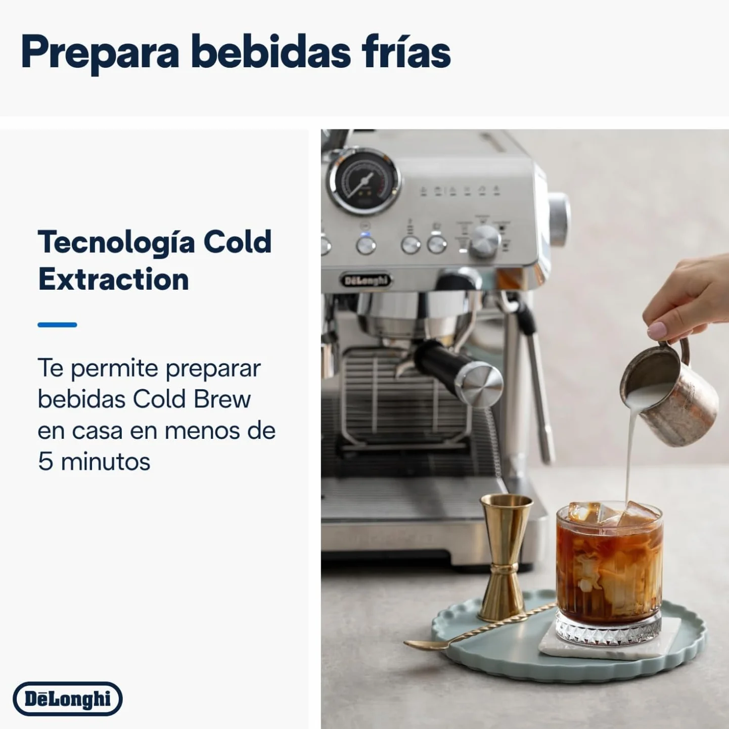 De'Longhi La Specialista Opera EC9555.M, Máquina de Café Espresso con Molinillo Integrado, Función Cold Brew, Incluida Varilla para Espumar Leche, Incluye Accesorios Welcome Set, 1550W, Metal