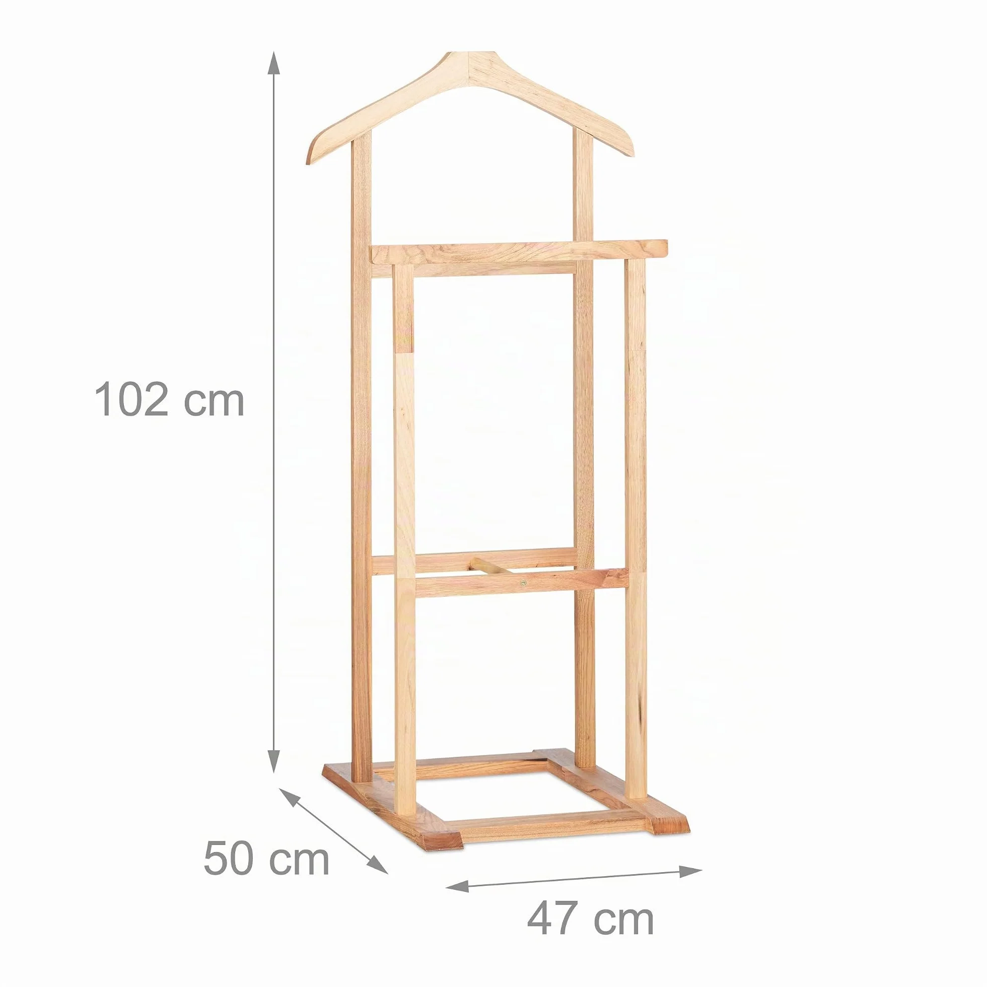 Relaxdays Galán de Noche Perchero Pie para Trajes Madera de Nogal 102 x 47 x 50 cm Marrón
