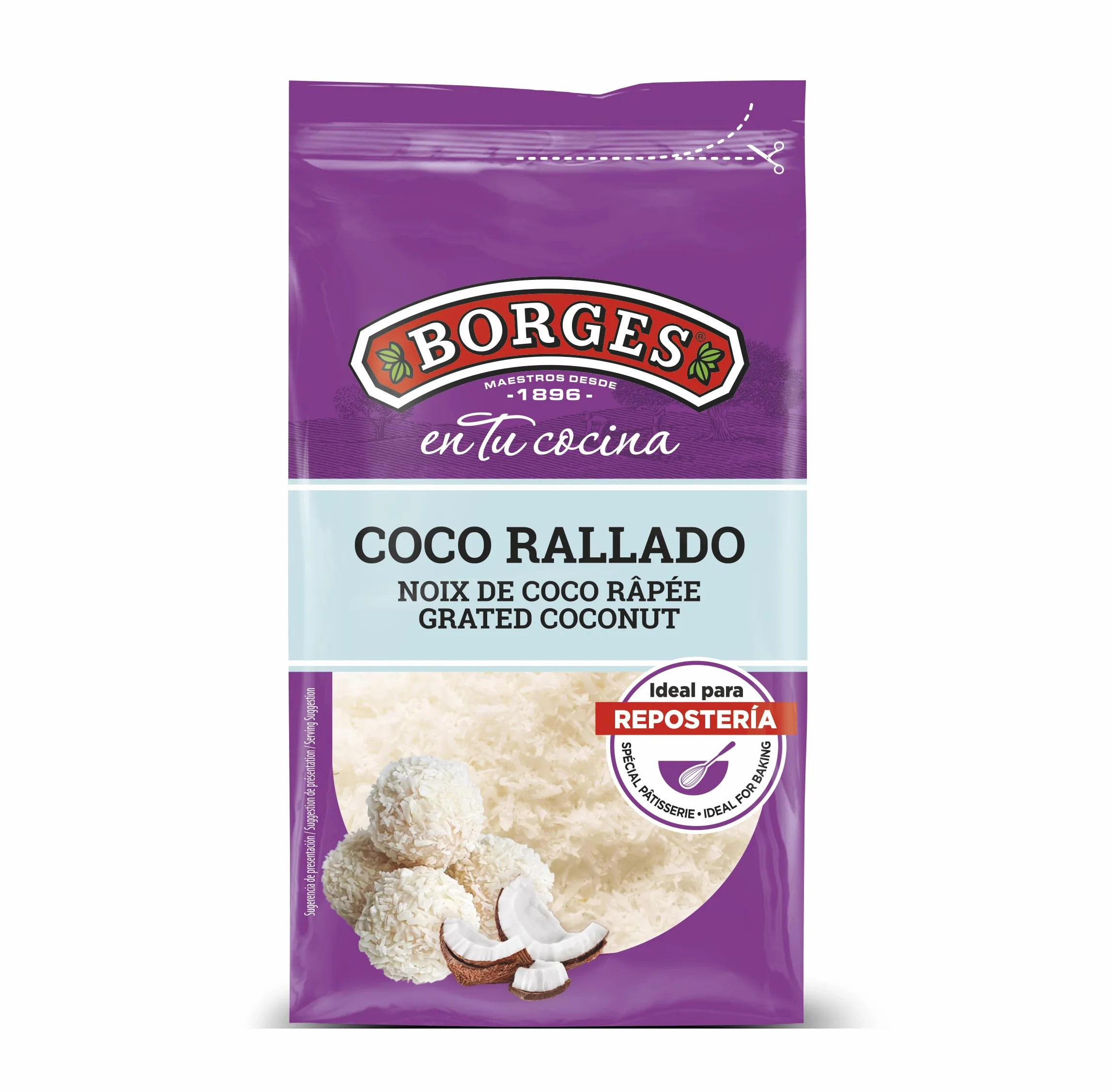 Borges Coco Rallado Óptimo para Repostería Sin Lactosa Sin Gluten Vegano 200g