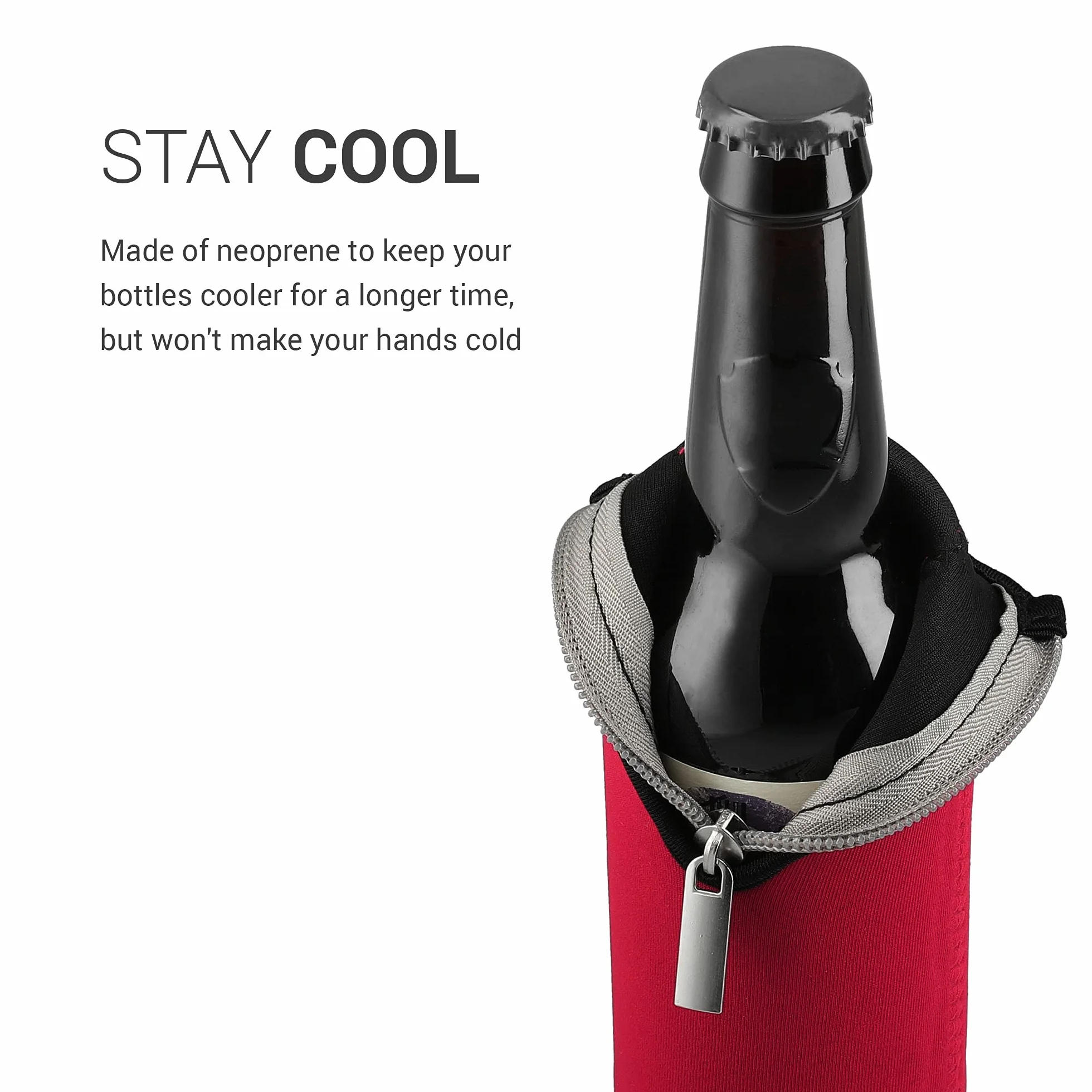 kwmobile Set de 2 Fundas enfriadoras de Botellas - para Botella de 330ml - Mantén tu Botella fría - En Azul/Rojo