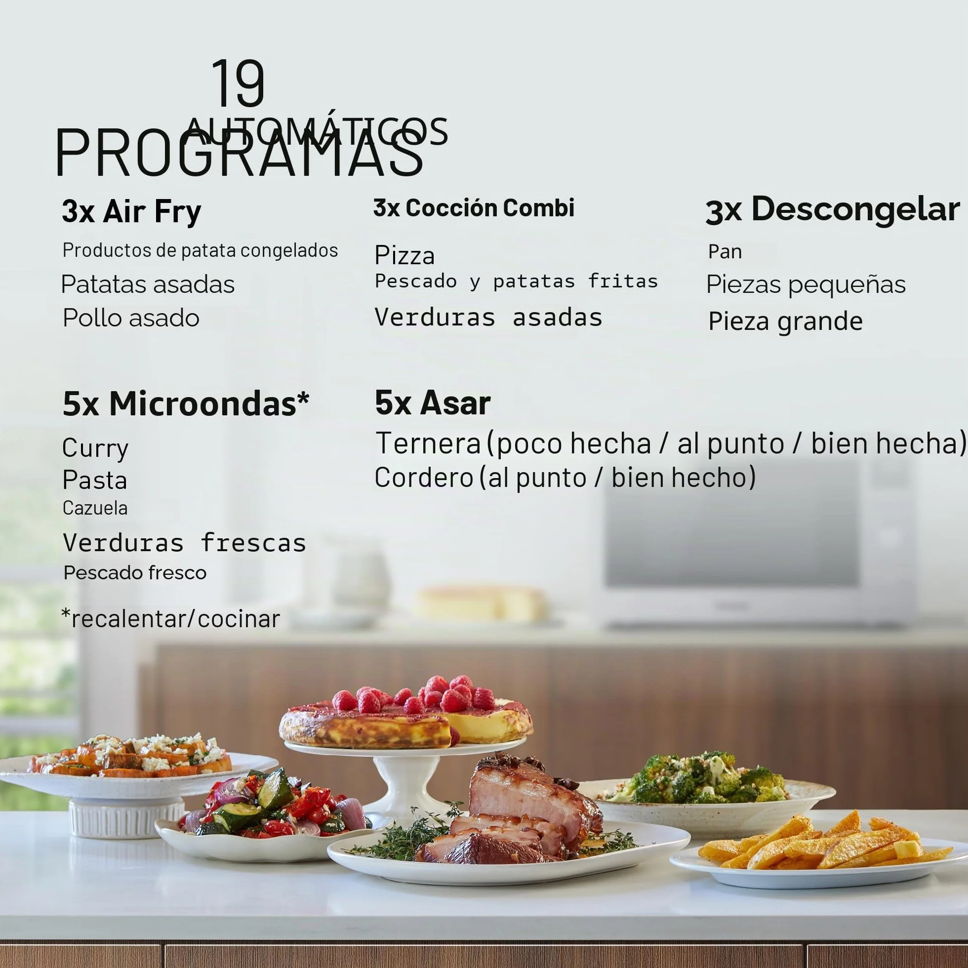 Panasonic NN-CD58RSEPG Horno Microondas Combinado 4 en 1 de 27 L con Freidora De Aire, Inverter de 1000 W, Grill de 1300 W, Convección, 19 Programas Automáticos, Acero iInoxidable