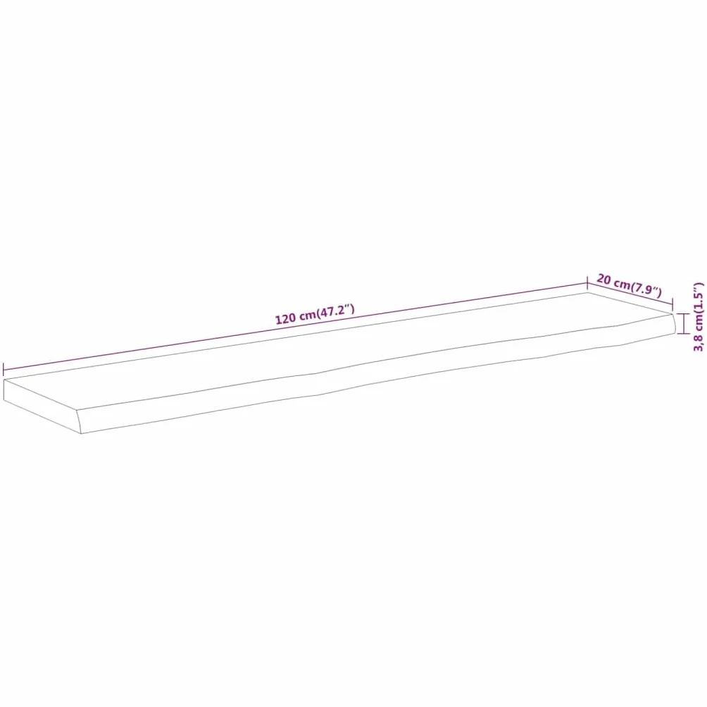 vidaXL Estante de Pared Rectangular, Balda Repisa para Libros CD, Anaquel Flotante, Estantería Expositora Colgante, Madera de Acacia Borde Vivo