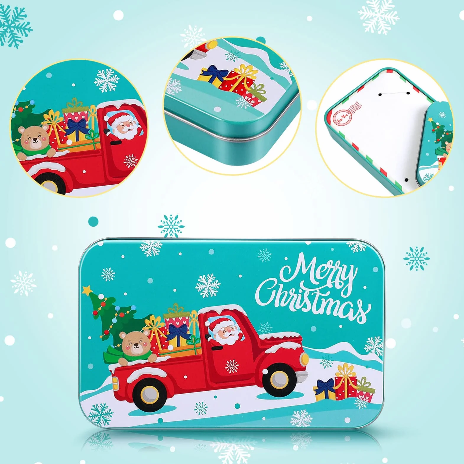 Cabilock 8 botes de galletas navideñas: soporte para tarjetas de de Navidad, gran embalaje para o de dinero