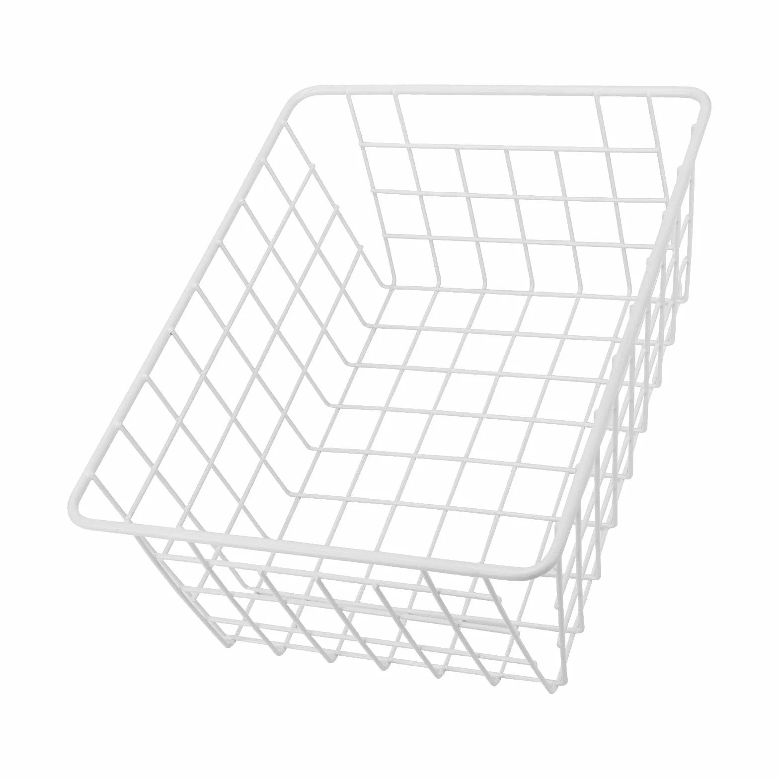 KEILEOHO 4 Cestas de Almacenamiento de Rejilla de Alambre Metálico, 28 x 22 x 12 cm, Cestas de Almacenamiento de Alambre para Baño, Cocina, Color Blanco
