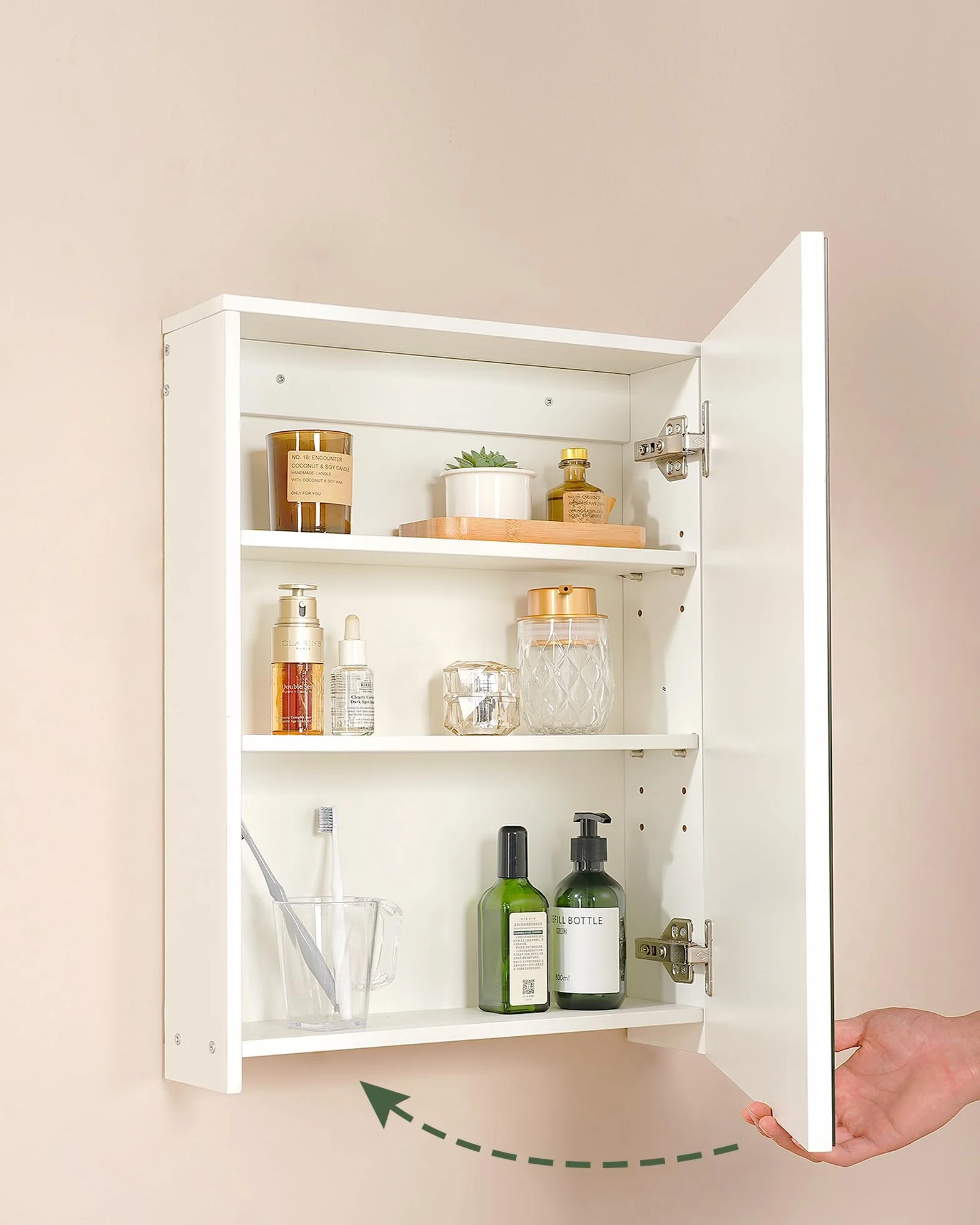 CHOEZON Armario con Espejo Baño 45x60 cm Gabinete Pared Blanco