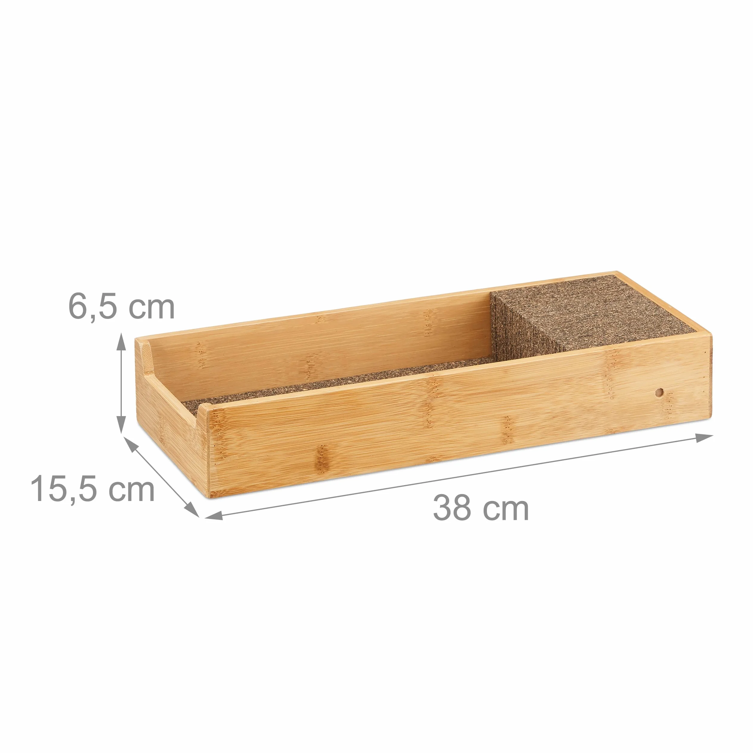 Relaxdays Soporte para Cuchillos de Cajón Bambú 6,5 x 38 x 15,5 cm
