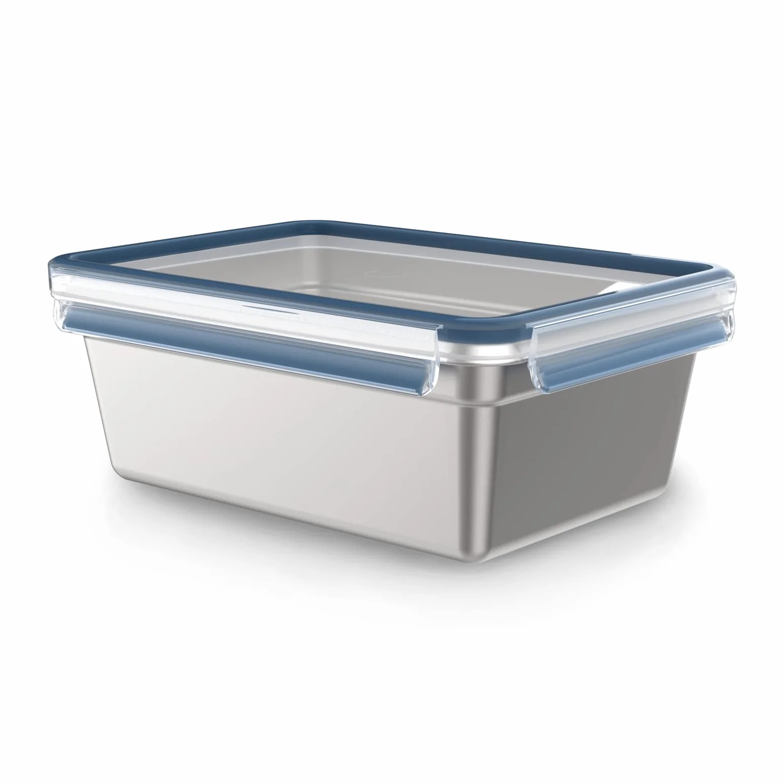 EMSA Clip&Close Inox - Caja de conservación (3 L, ligera e higiénica, acero inoxidable 304, impermeable, compatible con congelador, horno, lavavajillas, tapa de clip, tecnología alemana N1150700