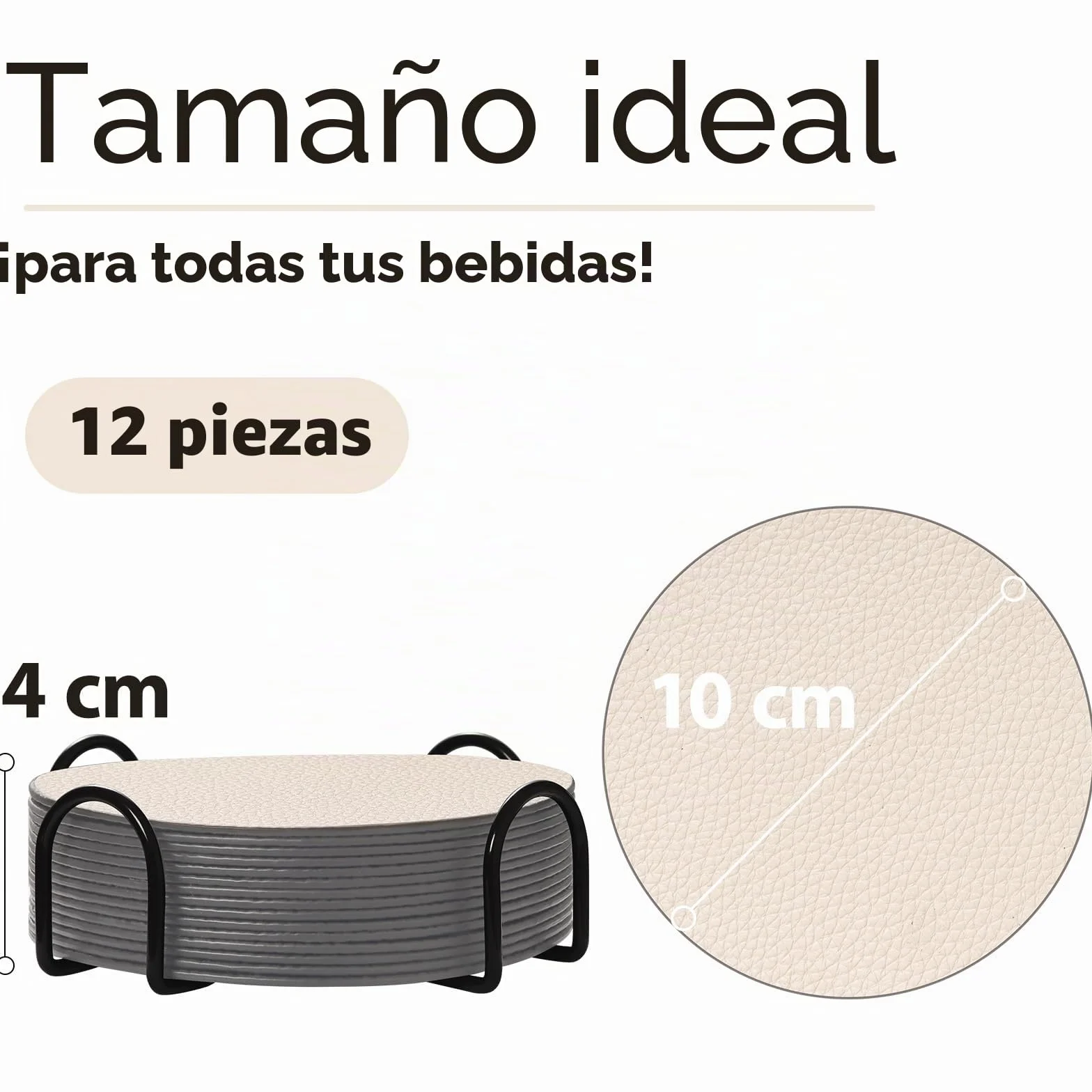 Gucass Juego de 12 Posavasos de Doble Cara con Soporte Redondo, Antideslizantes y Resistentes al Calor