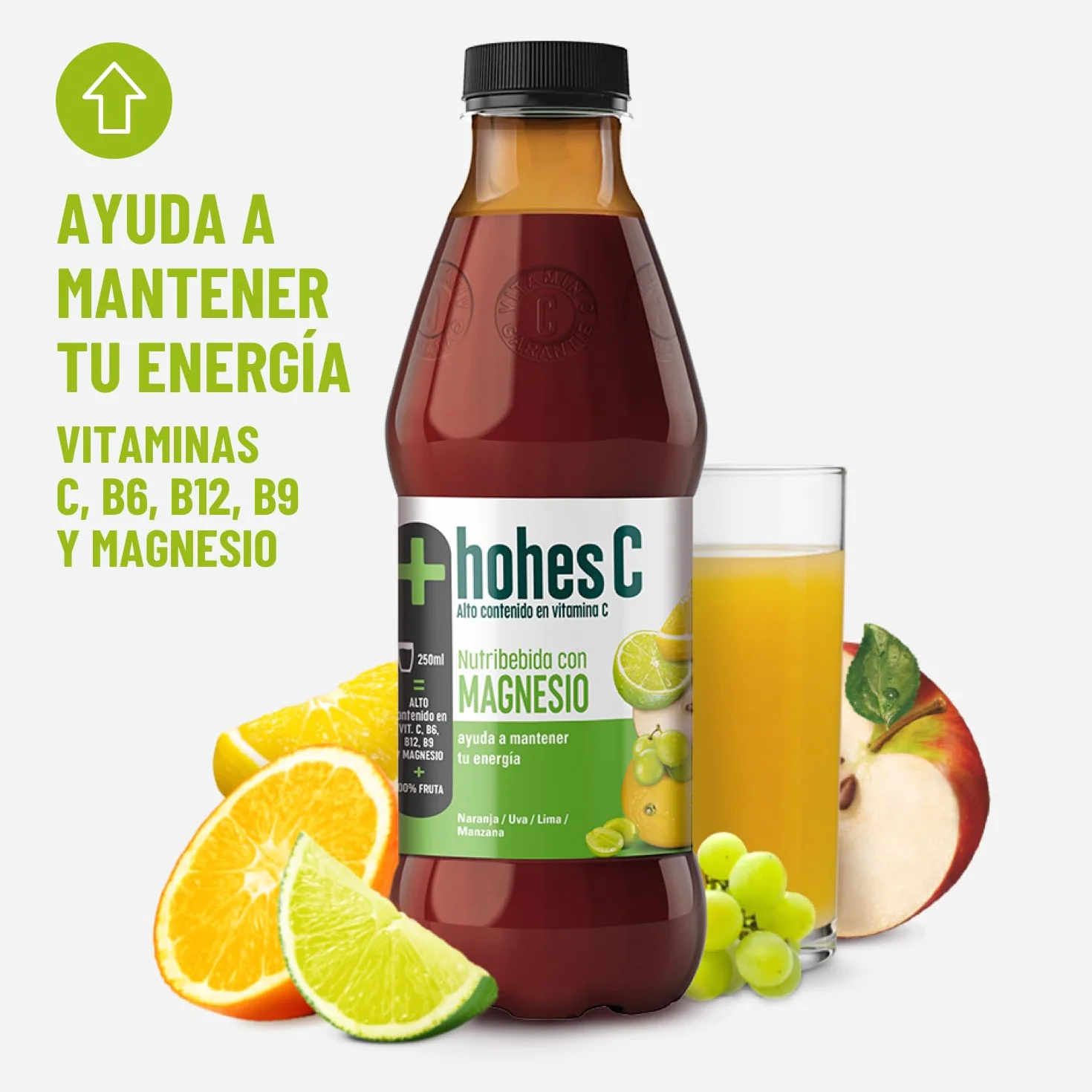 hohes C Plus Magnesio Nutribebida con Magnesio y Vitamina C Zumo 100% natural 1L