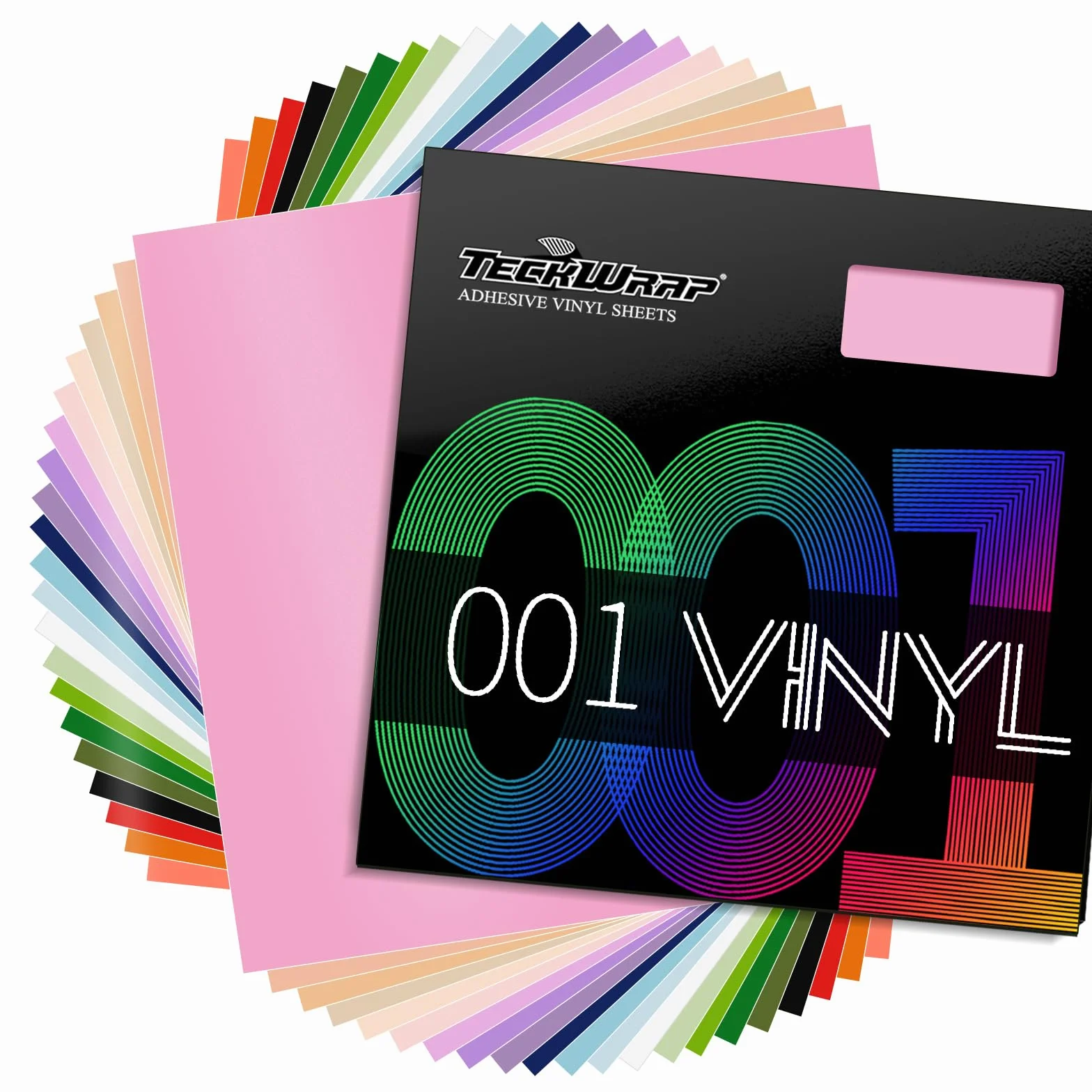 TECKWRAP 001 Vinilo adhesivo permanente suave mate de 12 x 12 pulgadas, 21 hojas/paquete de colores surtidos para álbumes de recortes, cortadores de manualidades, trazadores de letreros
