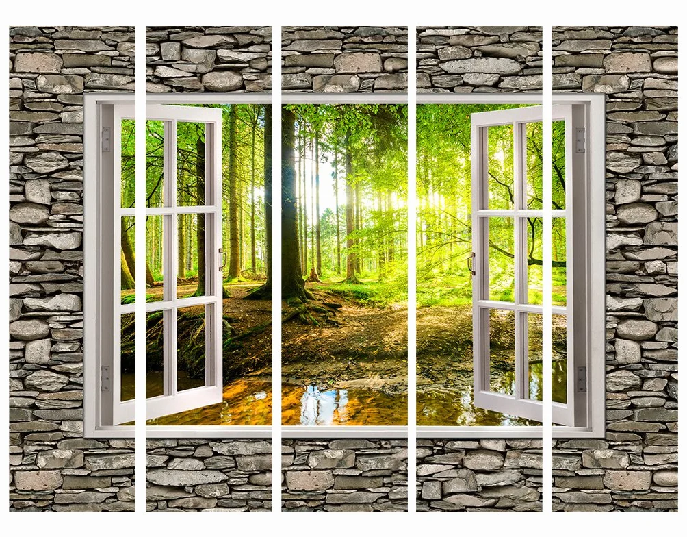 murando Biombo 225x172 cm de Impresion Unilateral en el Lienzo de TNT Decoracion Foto Biombo de Madera con Imagen Impresa Separador Grande Home Office c-C-0084-z-c