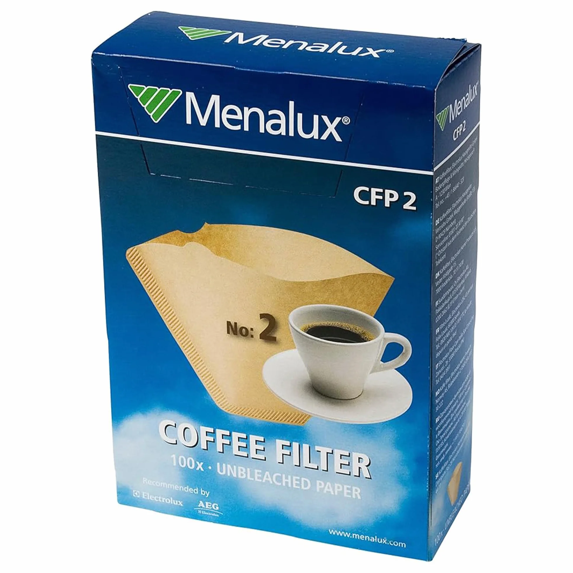 Menalux CFP2 Filtros de papel 1x2 para cafetera de goteo