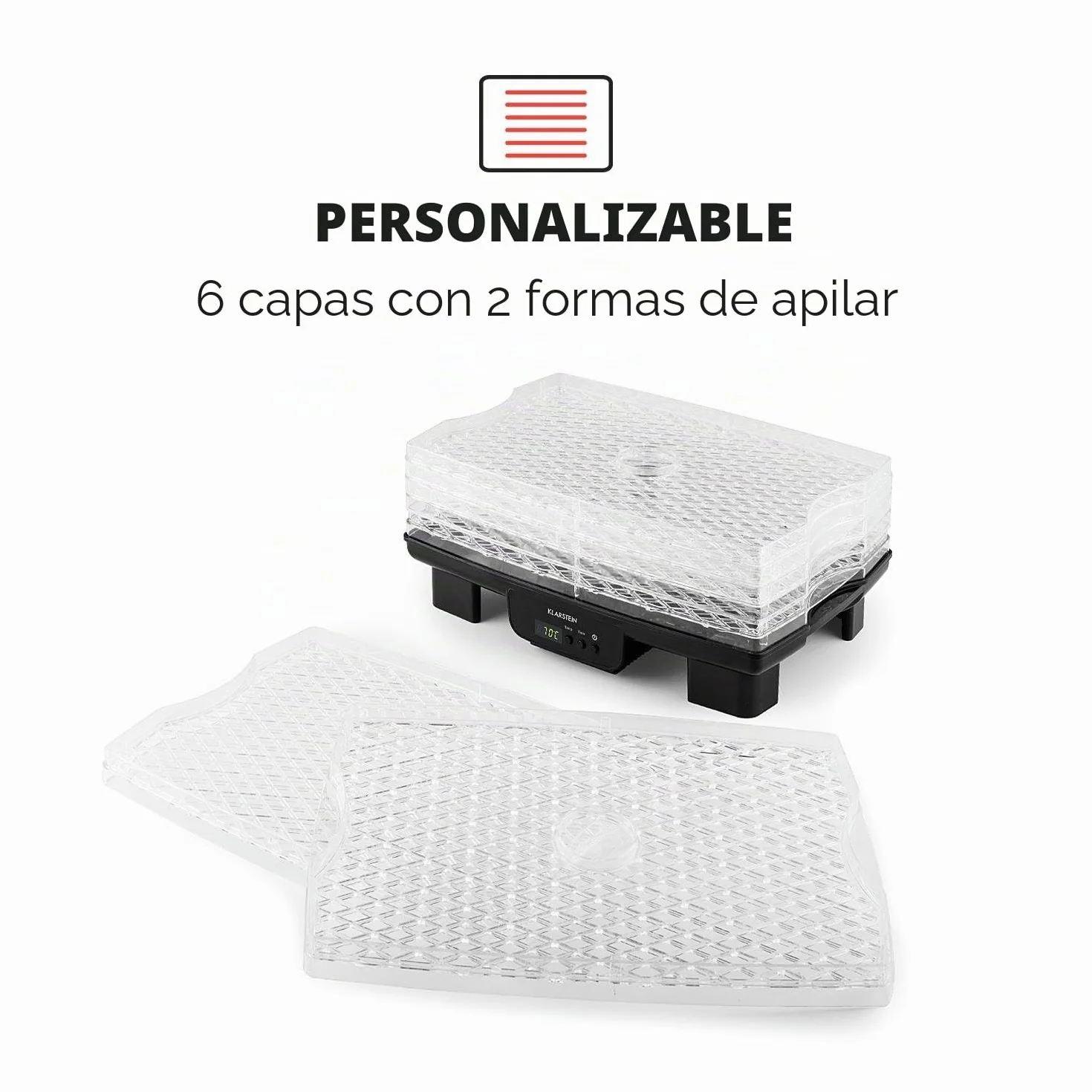 Klarstein Bananarama Secadora automática de fruta y carne 6 pisos 550 W Negro