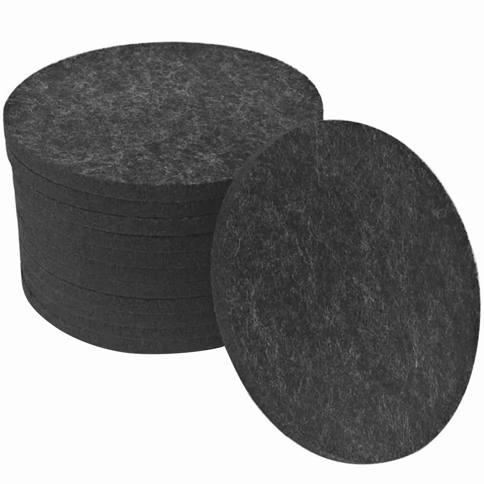 12 Piezas Posavasos de Fieltro Redondo,10 cm Diámetro Grosor 3 mm Posavasos Antideslizante Aislado y Resistentes al Calor Lavables Premium para Vasos Taza Macetas Café o Té Etc (Gris Oscuro)