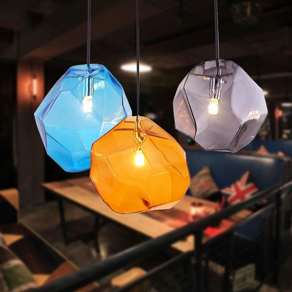 Lámpara de Techo, Lámpara de Techo LED de Vidrio Creativa for Dormitorio, Oficina, cafetería, Restaurante, galería de Arte, Halloween, Navidad(Gray)