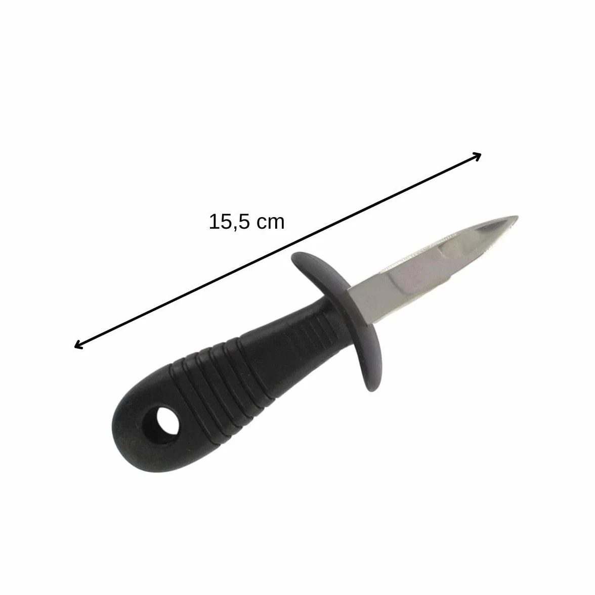 Fackelmann 43780 - Cuchillo para ostras, Cuchillo para Abrir ostras, Cuchillo para ostras, plástico, Acero Inoxidable, Negro, Rojo, 15,5 x 5,3 x 3,9 cm