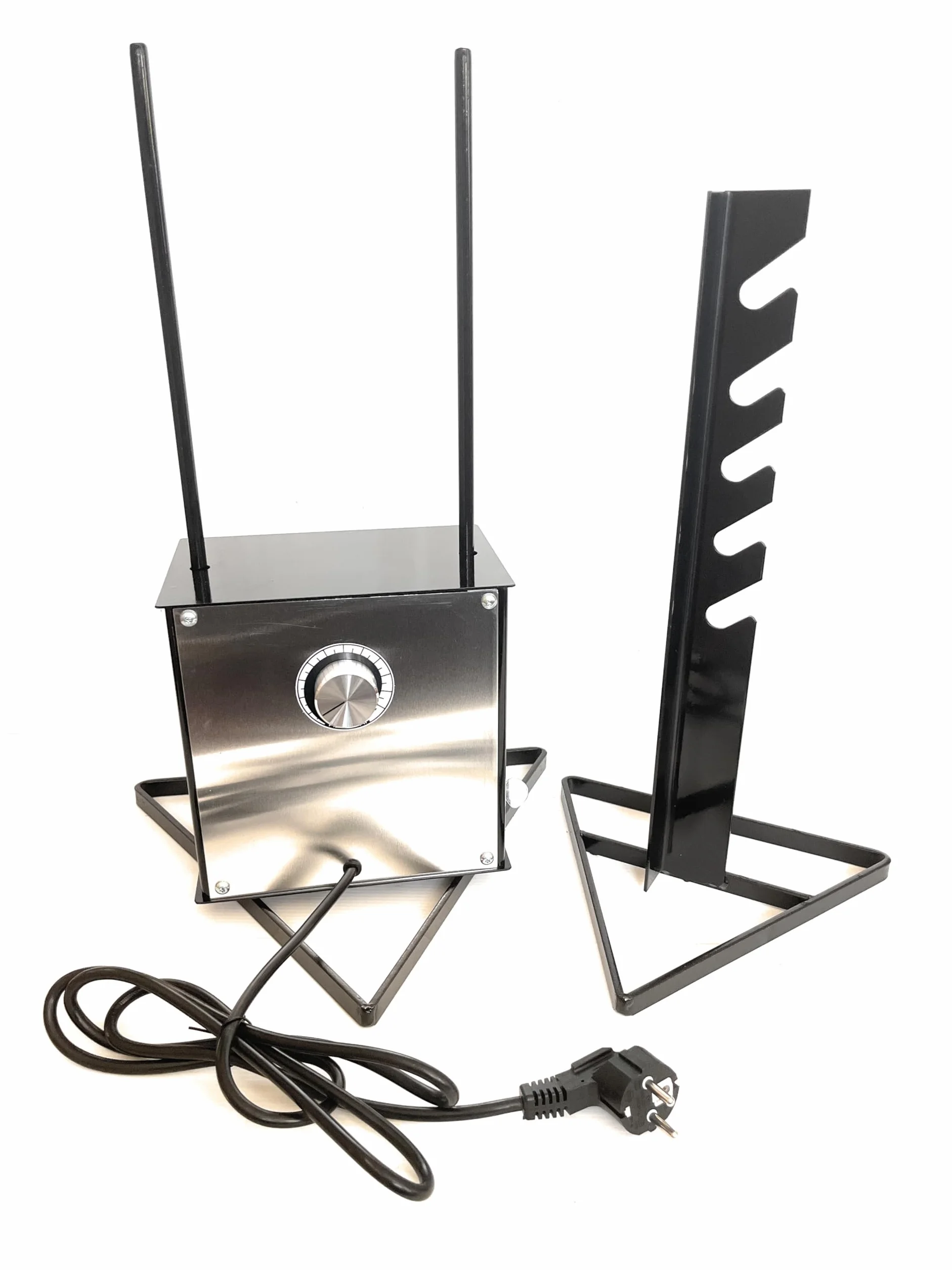 ALLEGRI Asador rotatorio Profesional eléctrico con ajuste de velocidad de rotación Carga máxima 40 kg y rejilla Pincho cm 70 x 22