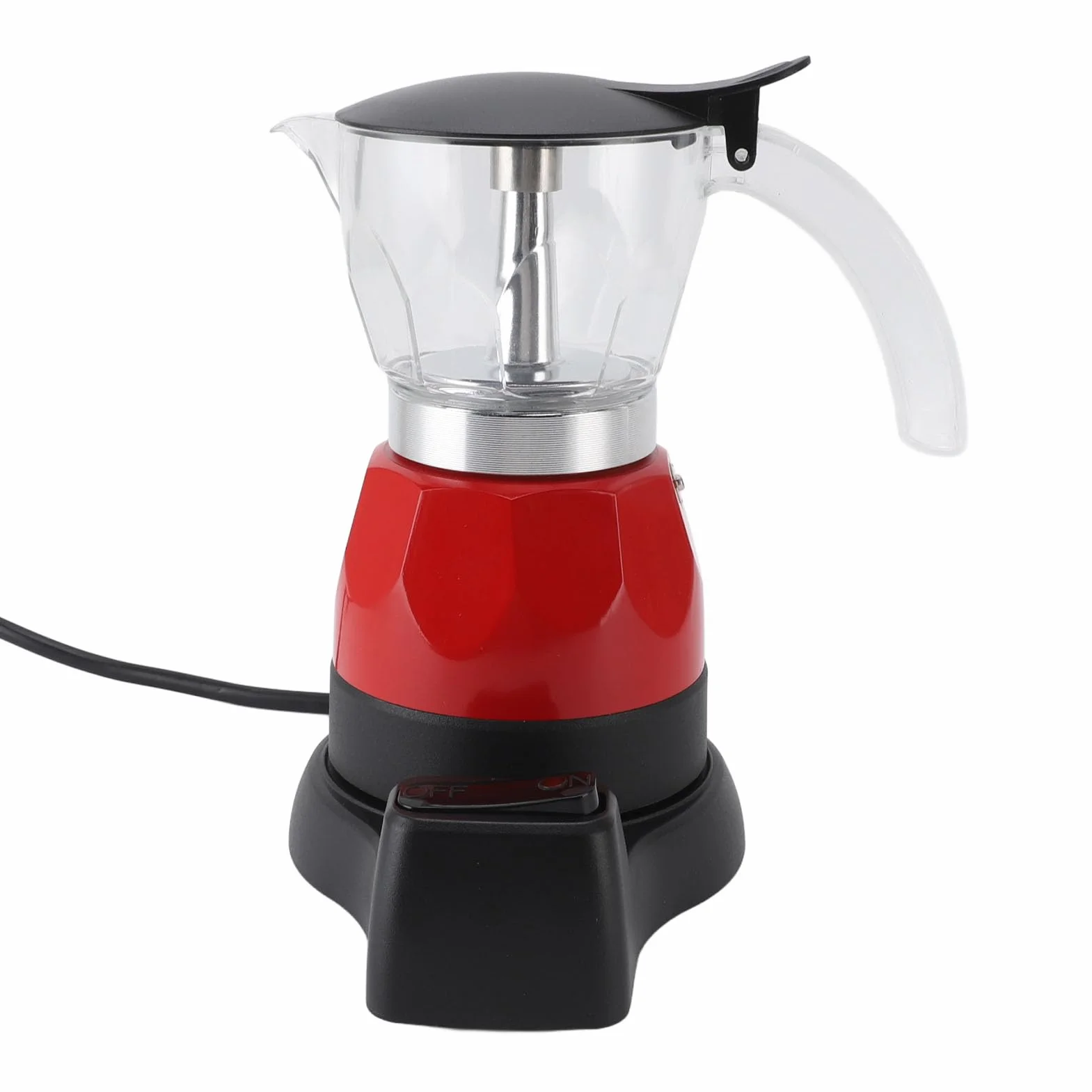 Cafetera Cubana, 150 Ml, 3 Tazas, Pequeña Cafetera Espresso Eléctrica Portátil Moka Pot, Cafetera Italiana de Aluminio a Prueba de Goteo con Filtro y Base Desmontable para Viajes