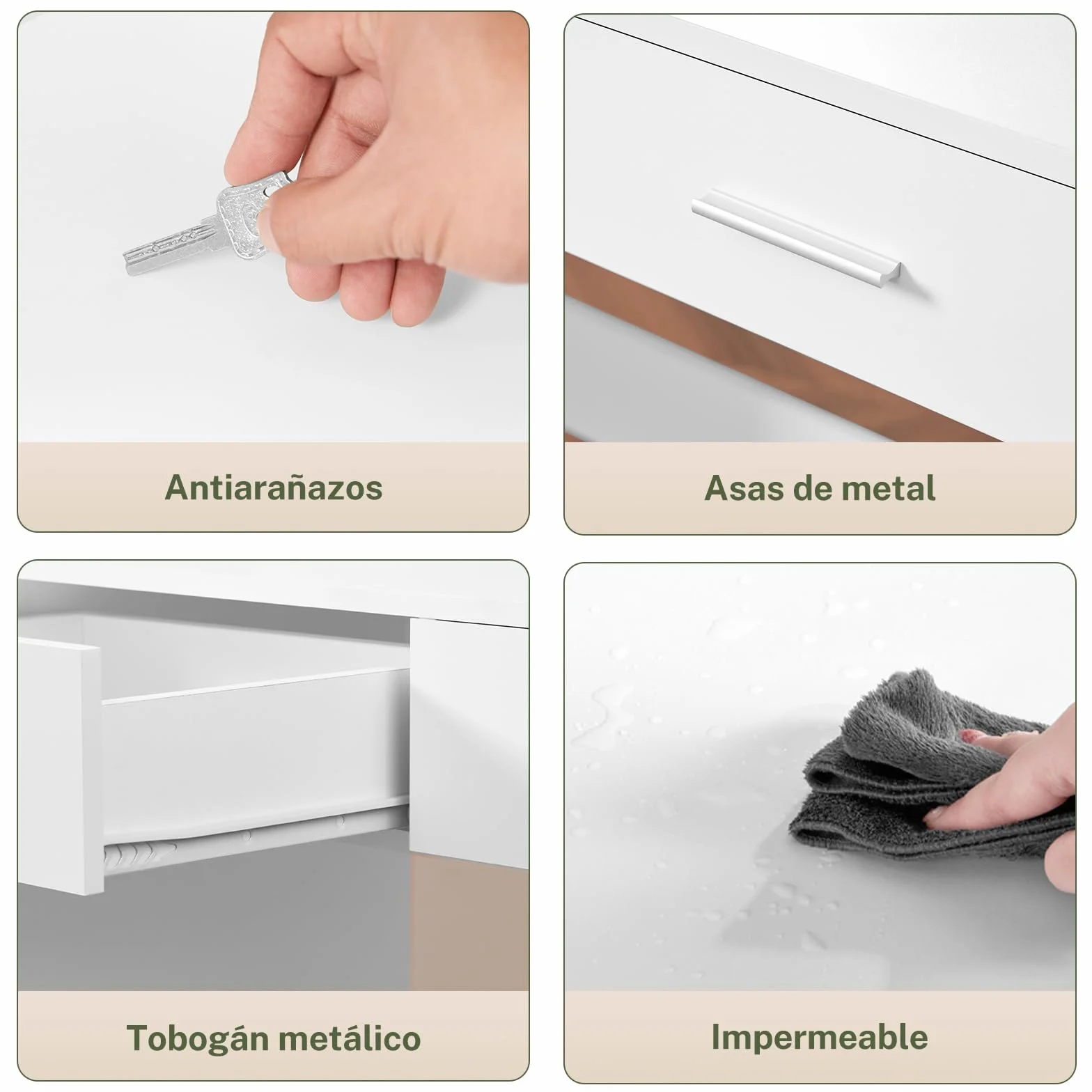 FIONESO 110cm Tocador de Maquillaje con Espejo Grande y Luces LED, Mesa de Maquillaje con 5 Cajones, 2 Estantes Abiertos, para Niñas, Blanco