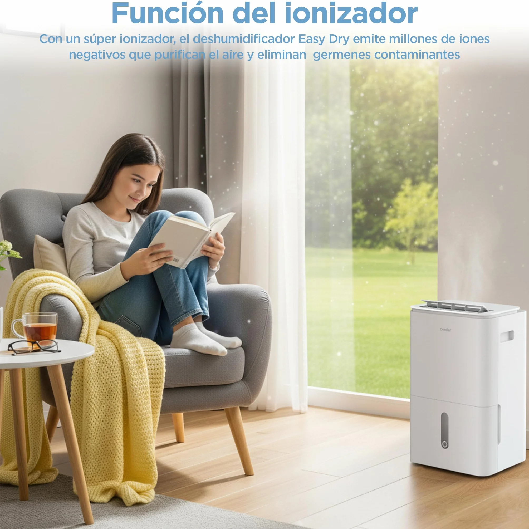 COMFEE' Deshumidificador de Humedad 16L Silencioso | WiFi/App, Modo Secado de Ropa y Auto Antihumedad, Purificador Eléctrico Antibacterias, moho y Condensación | Ideal en habitaciones hasta 45m2/120m3