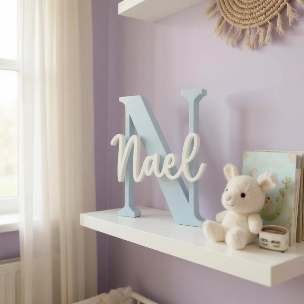 Letra con nombre personalizada decorativa mesas dulces comuniones decoración habitación letrero identificación