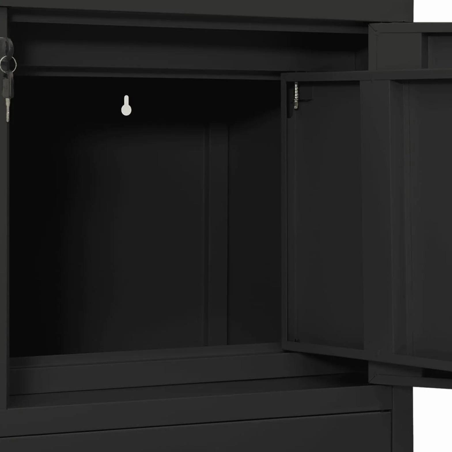 Homgoday Archivador de acero antracita 90 x 40 x 102 cm con taquilla y 3 cajones – Oficina orden Model336408