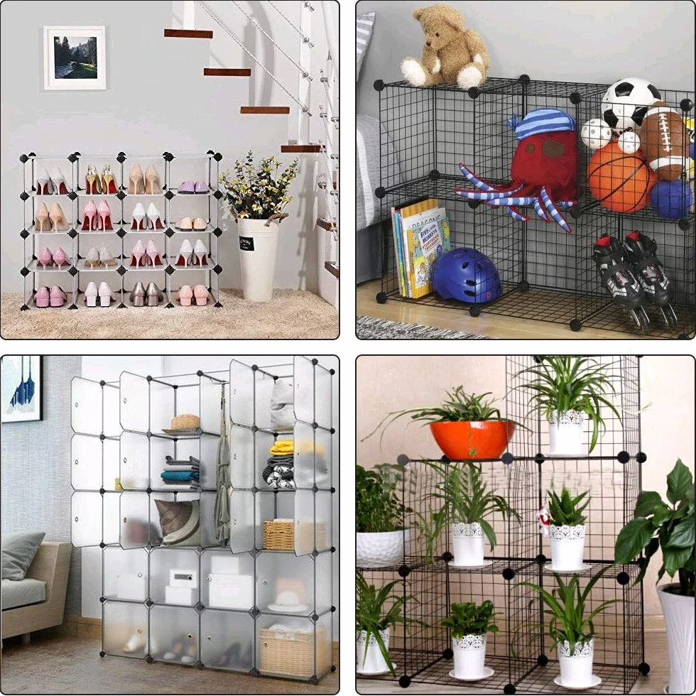 ManLee Conectores Armario Modular 40pcs Plástico Cubo Alambre Negro 3.7x3.7cm
