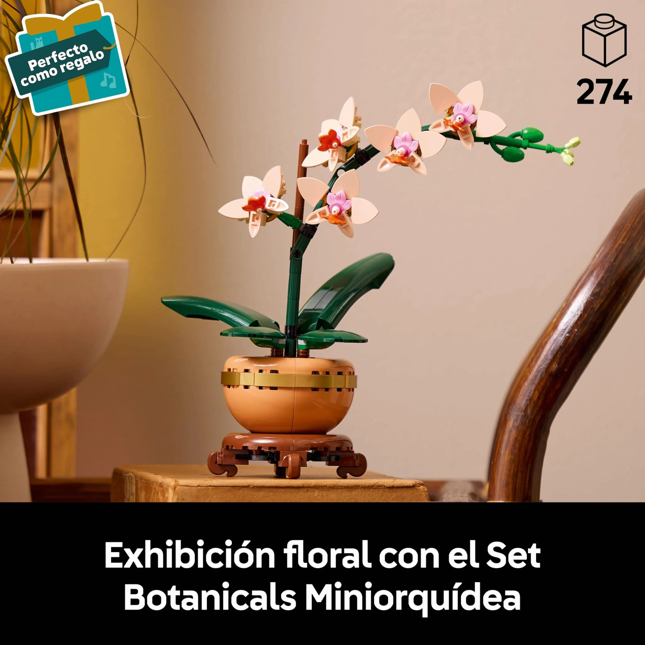 LEGO Botanicals Miniorquídea 10343 Maqueta para Construir Adultos Orquídea Flor Planta Artificial Decoración Hogar