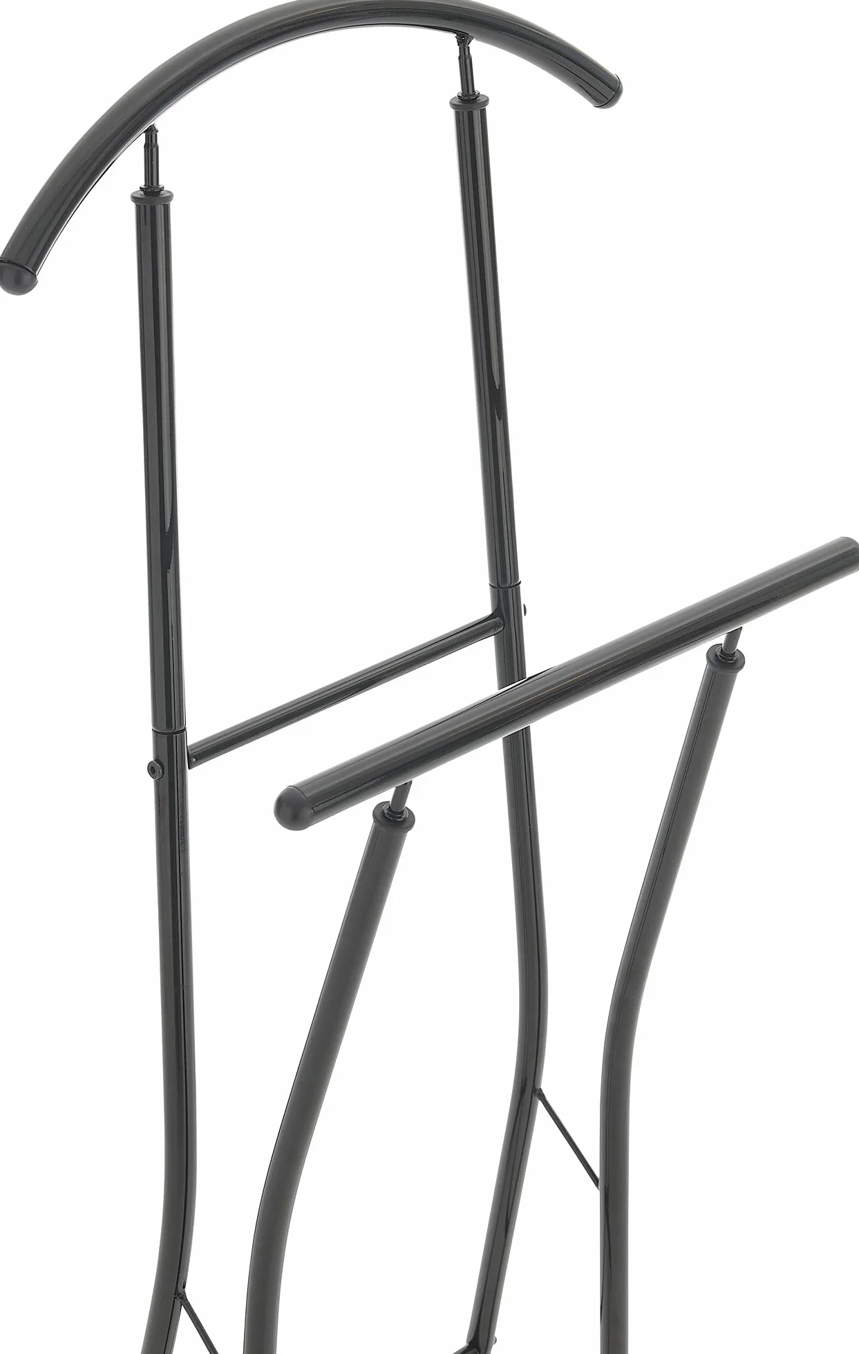 CLP Perchero de Pie Moderno Rufus Metálico con Espacio para Pantalones Negro