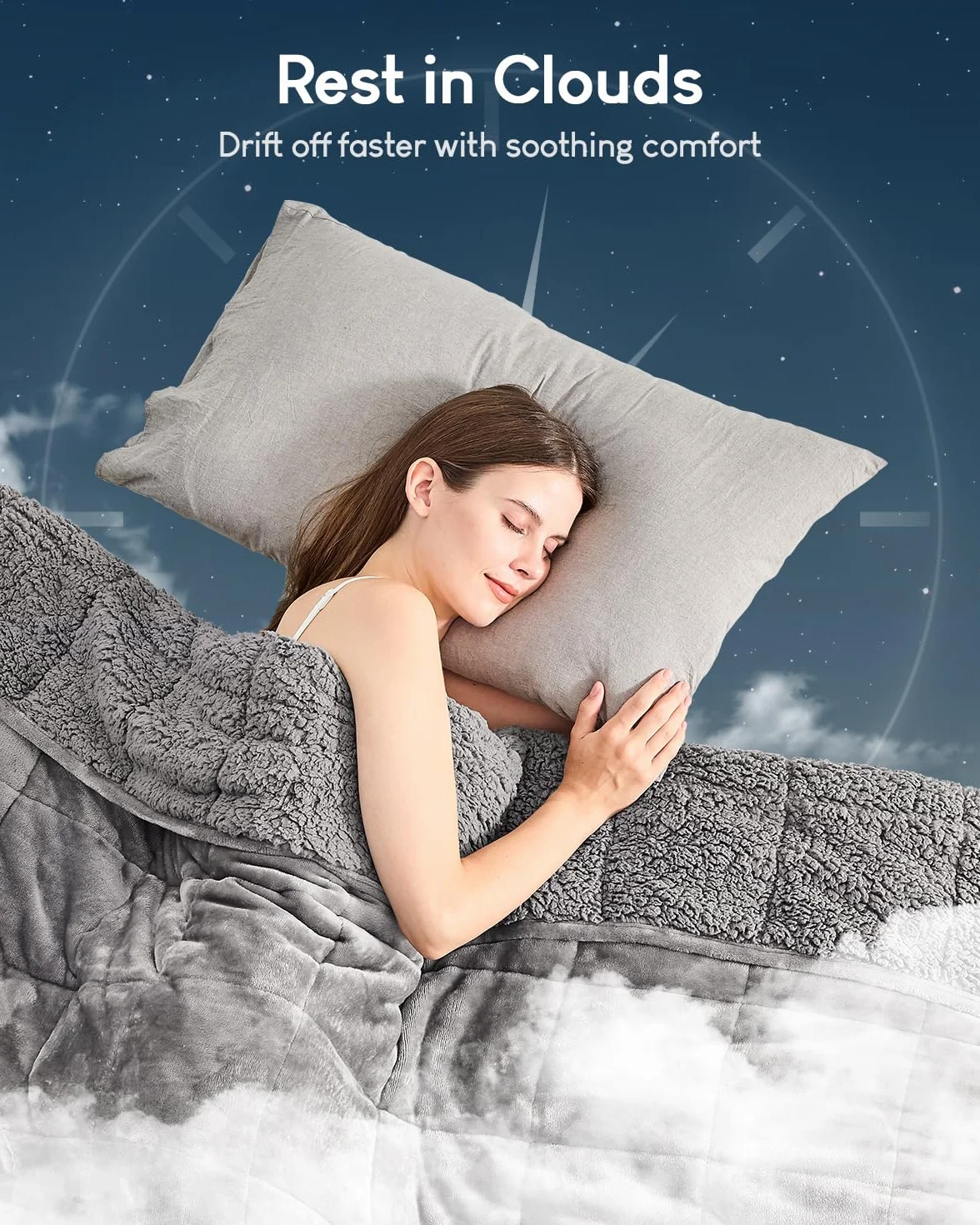 Cottonblue Manta con peso de 150 cm x 200 cm, 7 kg para Queen Ded, ultra suave, acogedora y cómoda, manta de sherpa para relajarse y dormir, manta de cama pesada con cuentas de cemárico, 60 x 80