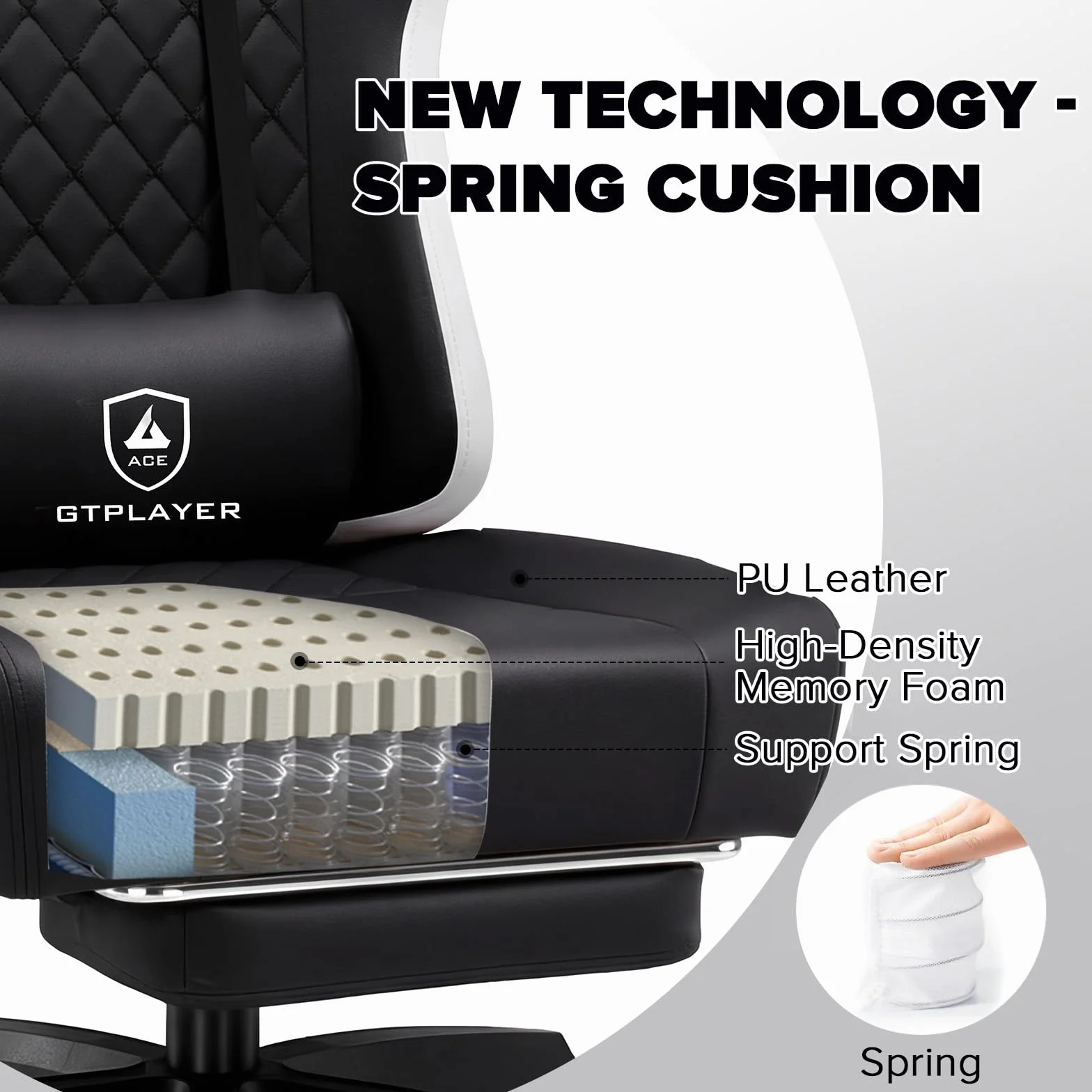GTPLAYER Silla Gaming Tela Ergonómica Transpirable Silla Gamer Reclinable con Reposapiés, Cojín Lumbar y Reposacabeza Sillas Gaming Regulable en Altura para Juegos de Estudio y Trabajo Negro