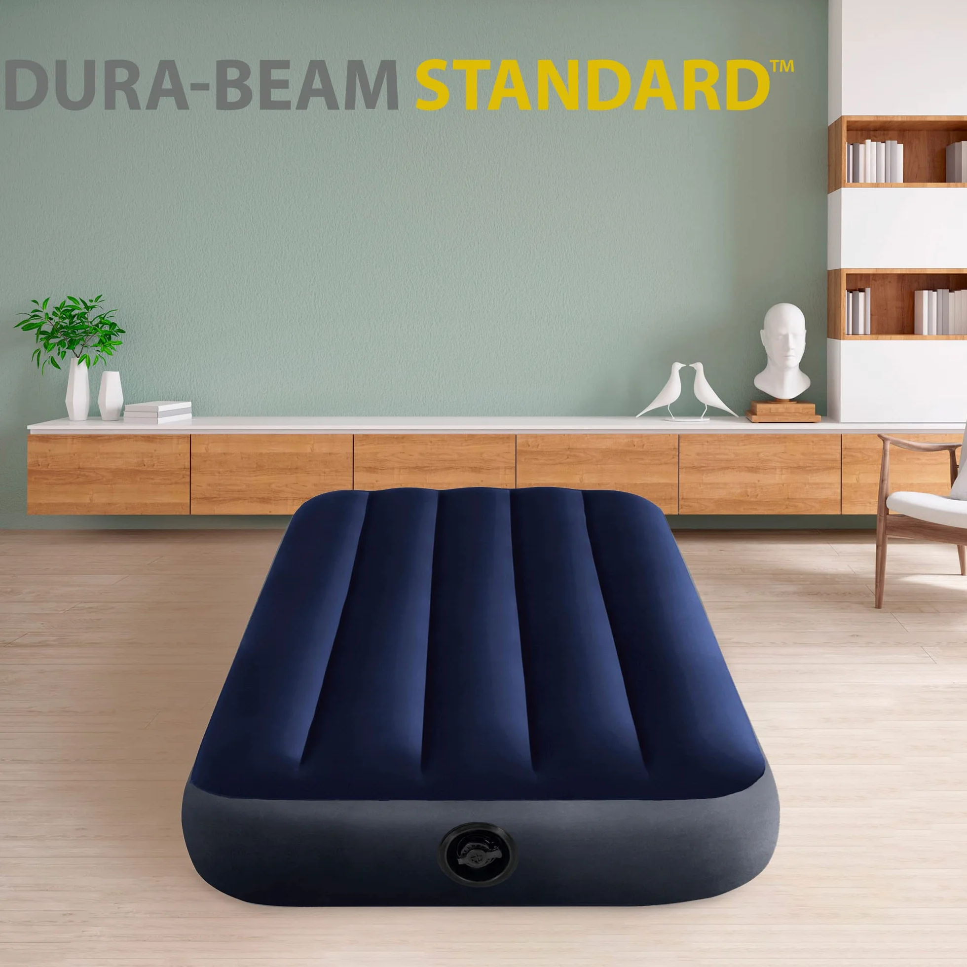 Intex Colchón hinchable Dura-Beam Cama de aire inflable para camping Azul