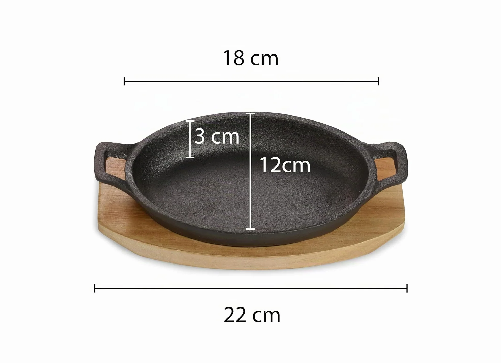 ECHTWERK Juego de 4 fuentes de hierro fundido, fuente de servir, cazuela con tabla de servir, sartén grill, ya cocida, apta para hornos, parrillas y barbacoas, ideal para servir, Gran edición