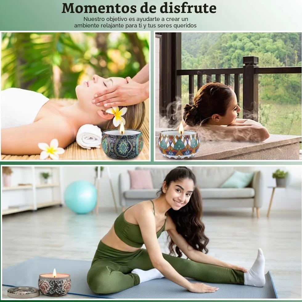 Velas Aromáticas Cera de Soja Regalos Originales para Mujer 12 Unidades Larga Duración