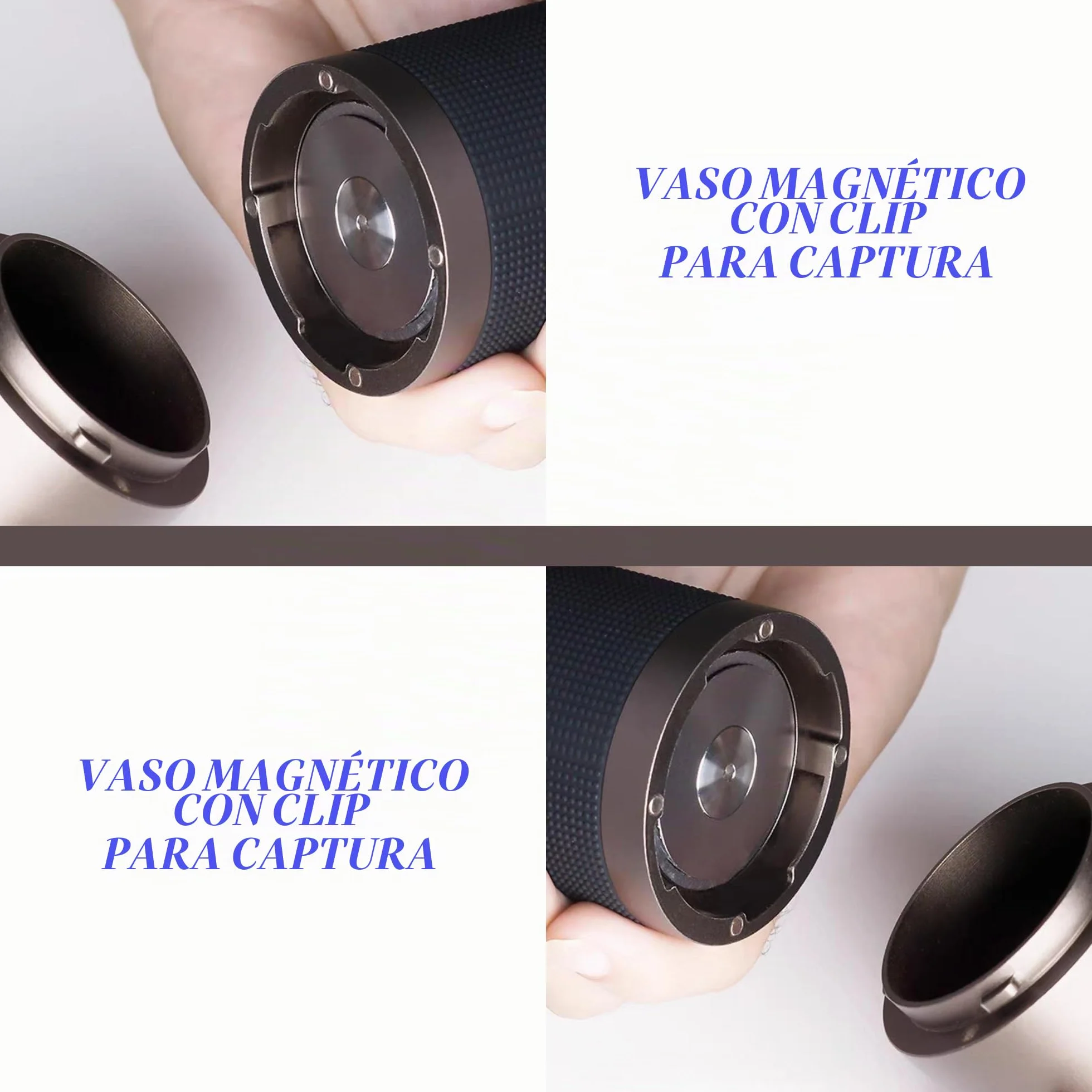 KINGrinder K7 - Molinillo de café de mano con mango curvado, soporte magnético y clip de polvo, mecanismo cónico profesional de 7 lados, 30 – 35 g de capacidad