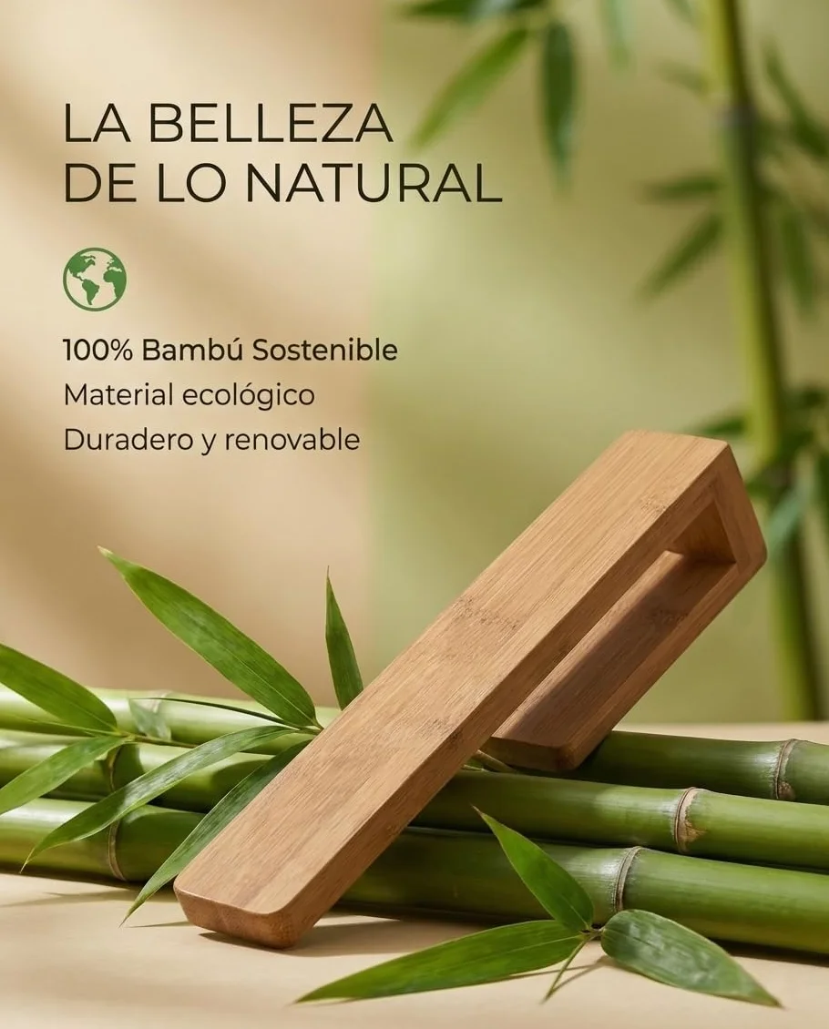 Toallero de Baño sin Taladro Bambú Natural Adhesivo Extra Fuerte 5kgs 23cm