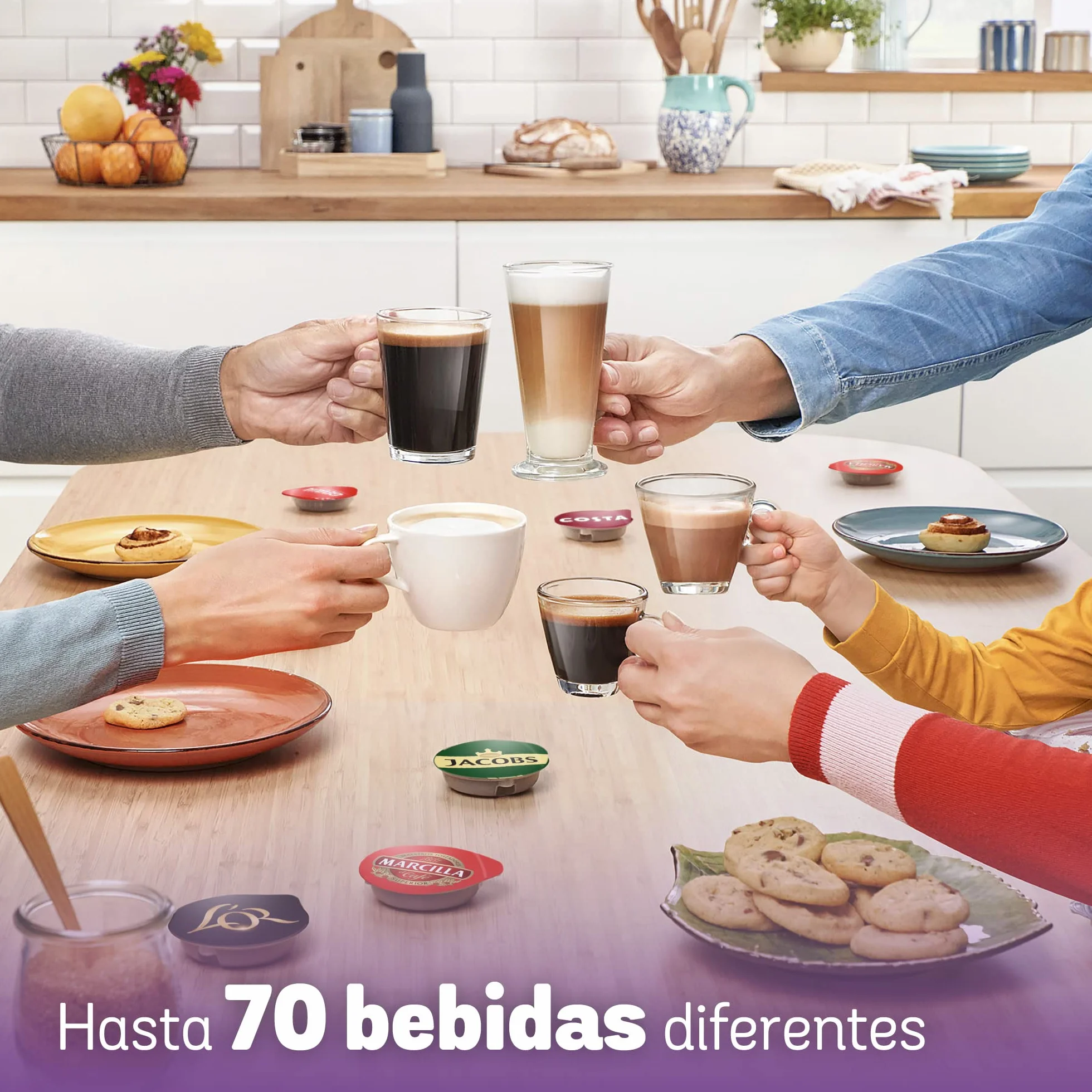 Máquina multibebida BOSCH TASSIMO MY WAY 2, TAS6504, hasta 70 bebidas, OneTouch, servicio individual, personalización de bebidas, filtración de agua BRITA MAXTRA+, INTELLIBRE, blanco