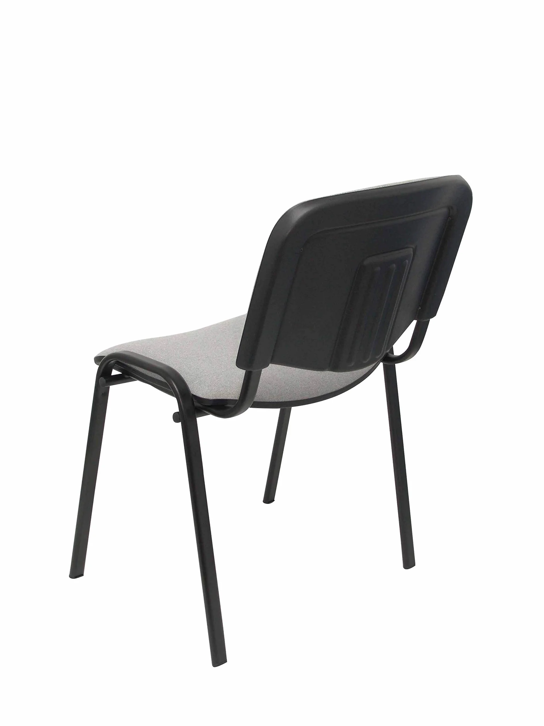 Piqueras y crespo 2454140031 - Pack de 4 sillas confidentes ergonomica, apilable, Multiusos y Estructura en Color Negro Asiento y Respaldo tapizados en Tejido Aran Color Gris Modelo alcaraz