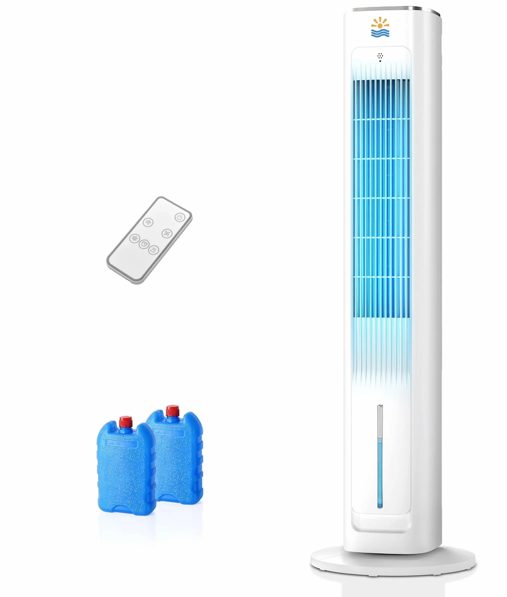 Climatizador Evaporativo Portátil- Alternativa al Aire Acondicionado Portatil Enfriador de Aire Silencioso,3 Modos, Temporizador 12H, Mando, Blanco